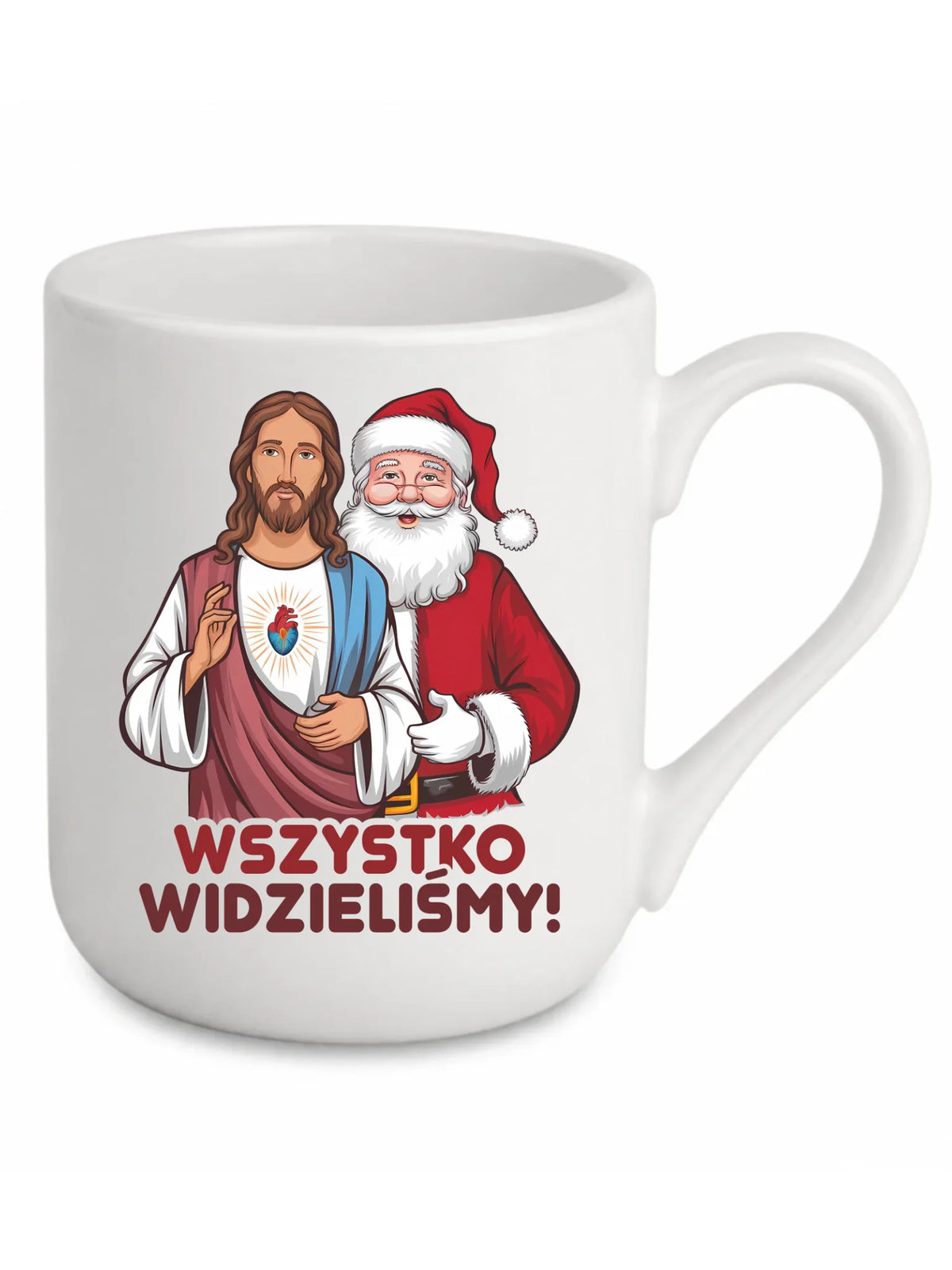 Kubek elegant świąteczny - Jezus i Mikołaj Wszystko widzieliśmy BN89