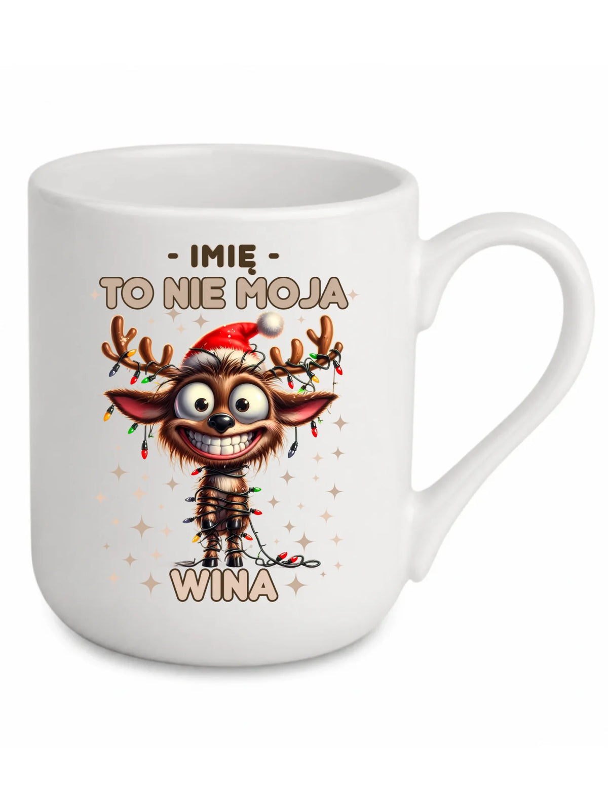 Kubek elegant świąteczny - Renifer To nie moja wina - personalizowany BN93