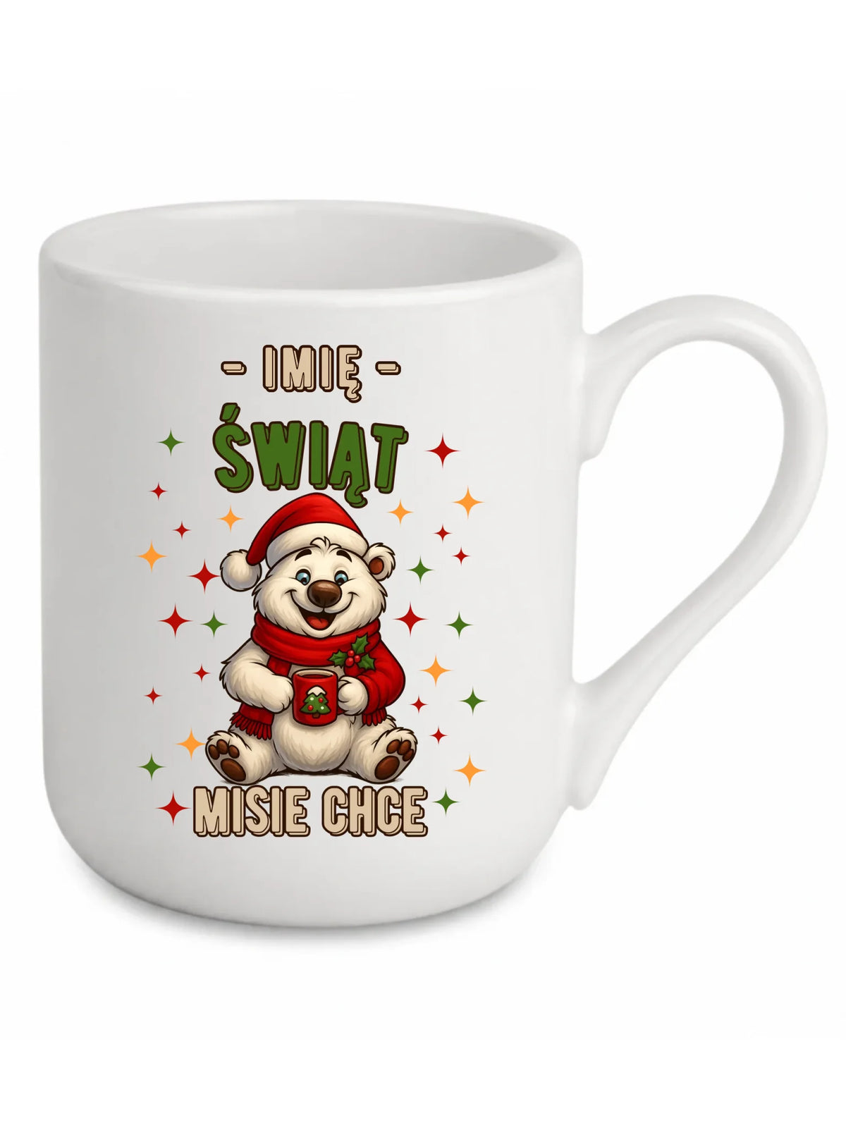 Kubek elegant świąteczny - Misiek Świąt misie chce - personalizowany BN86