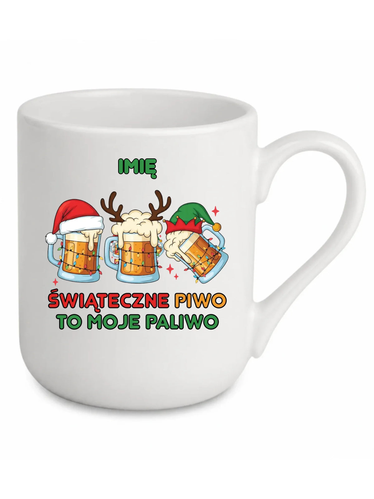 Kubek elegant świąteczny - Świąteczne piwo to moje paliwo - personalizowany BN119