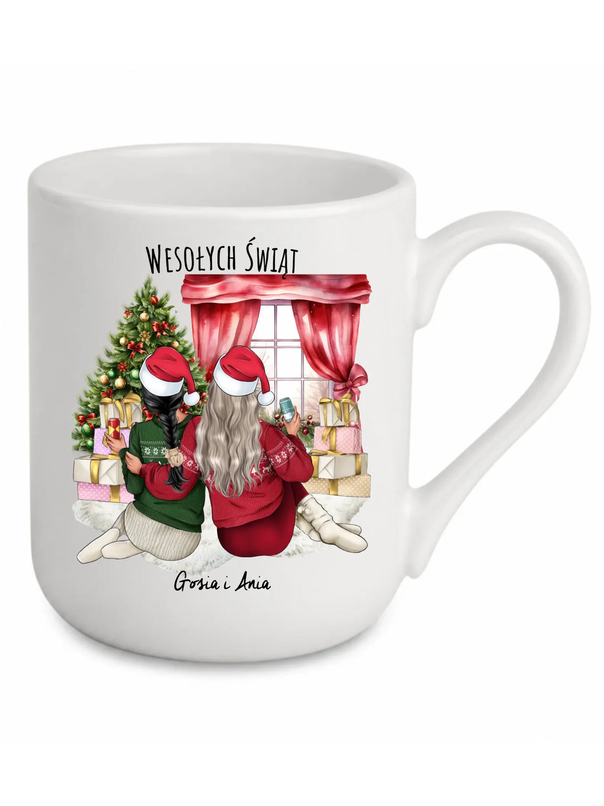 Kubek elegant świąteczny - prezent dla przyjaciółki - 2-4 przyjaciółek - personalizowany PR06