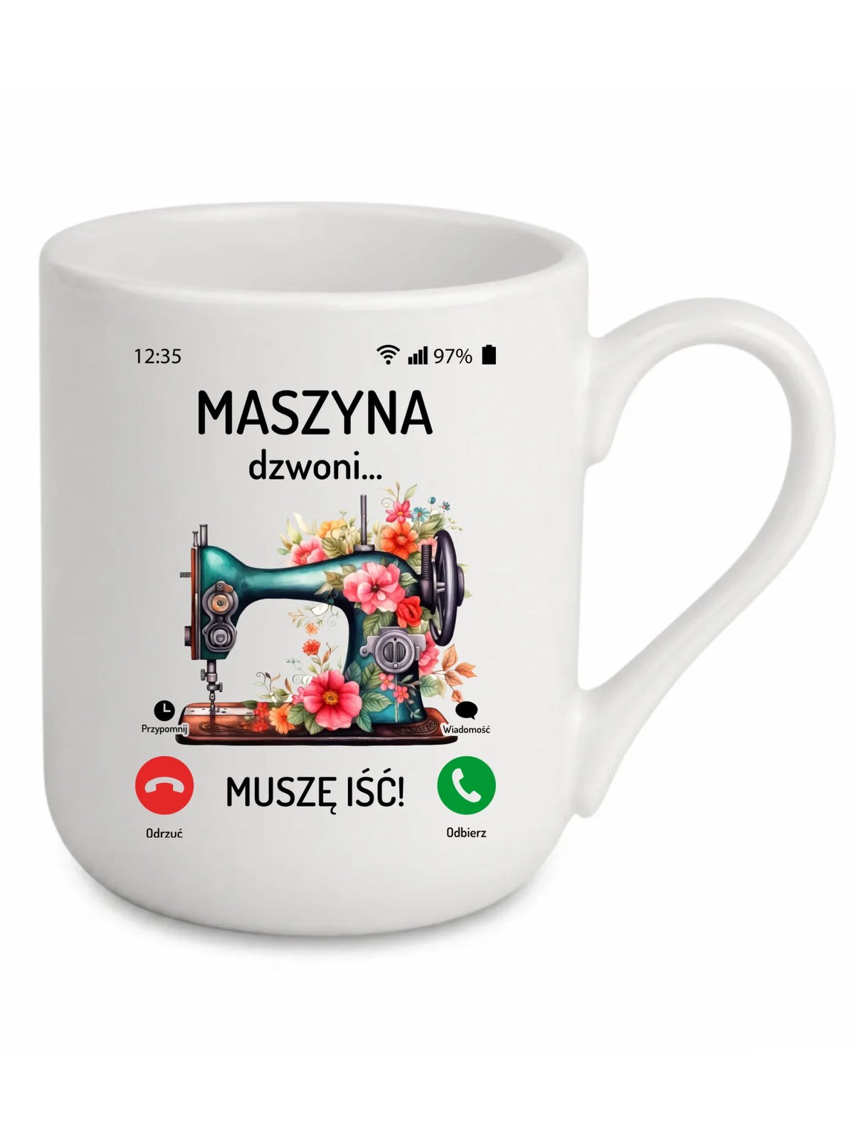 Kubek elegant szyciowy dla krawcowej - Maszyna dzwoni muszę iść HS05