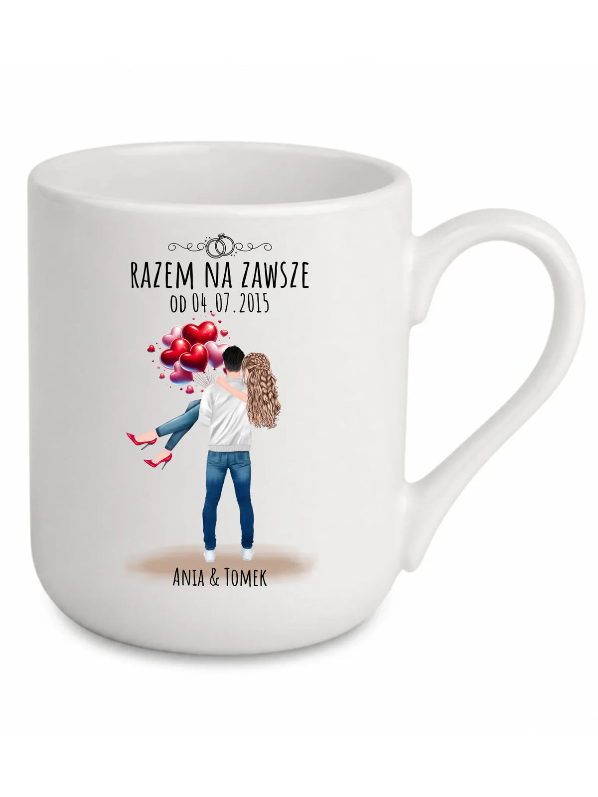 Kubek elegant dla par na rocznicę - Razem na zawsze - personalizowany W14