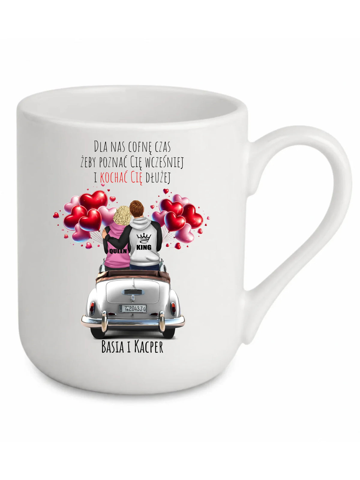 Kubek elegant dla par - Dla nas cofnę czas - personalizowany W08