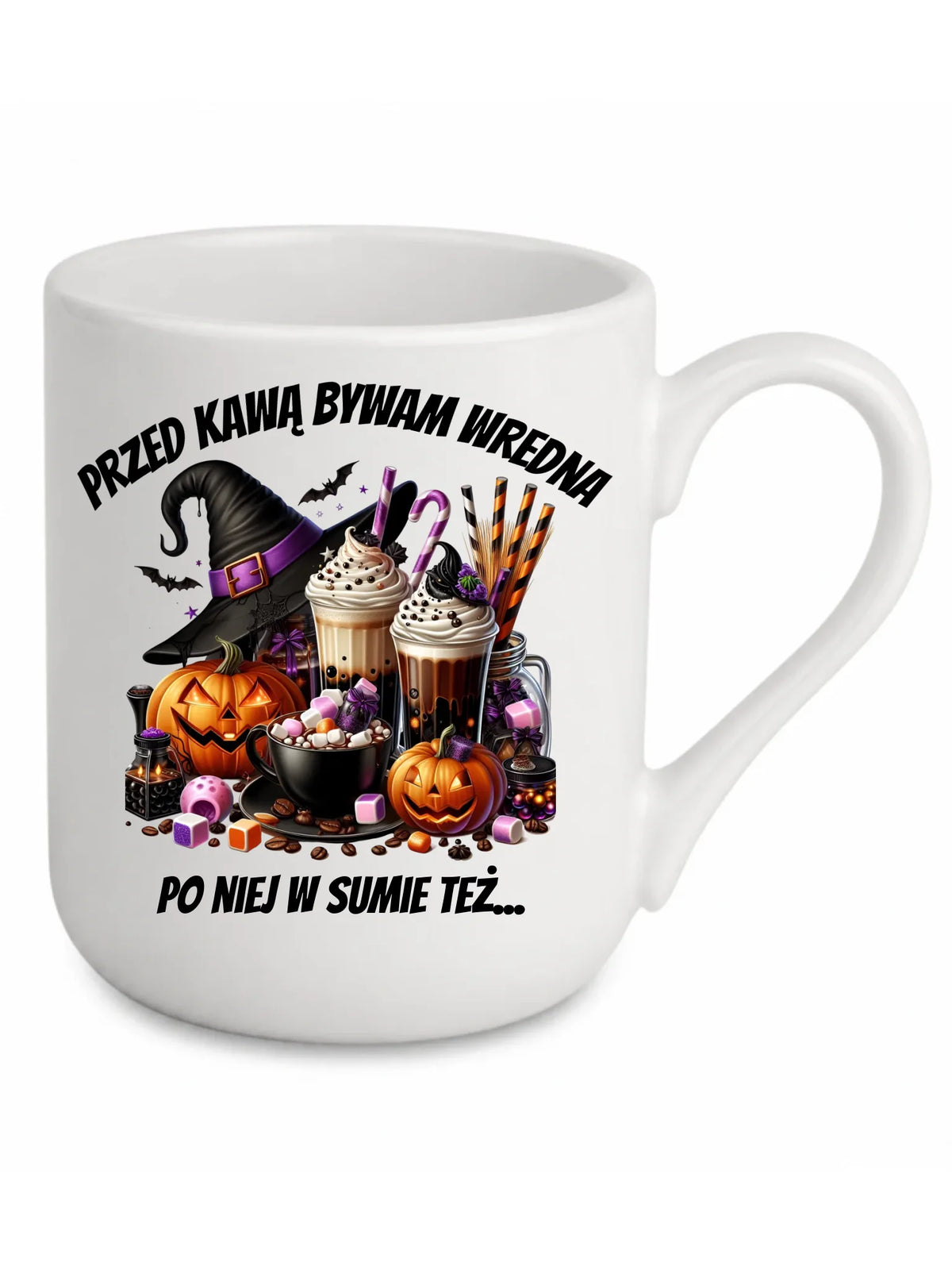 Kubek elegant Halloween – Przed kawą bywam wredna, po niej w sumie też HL30