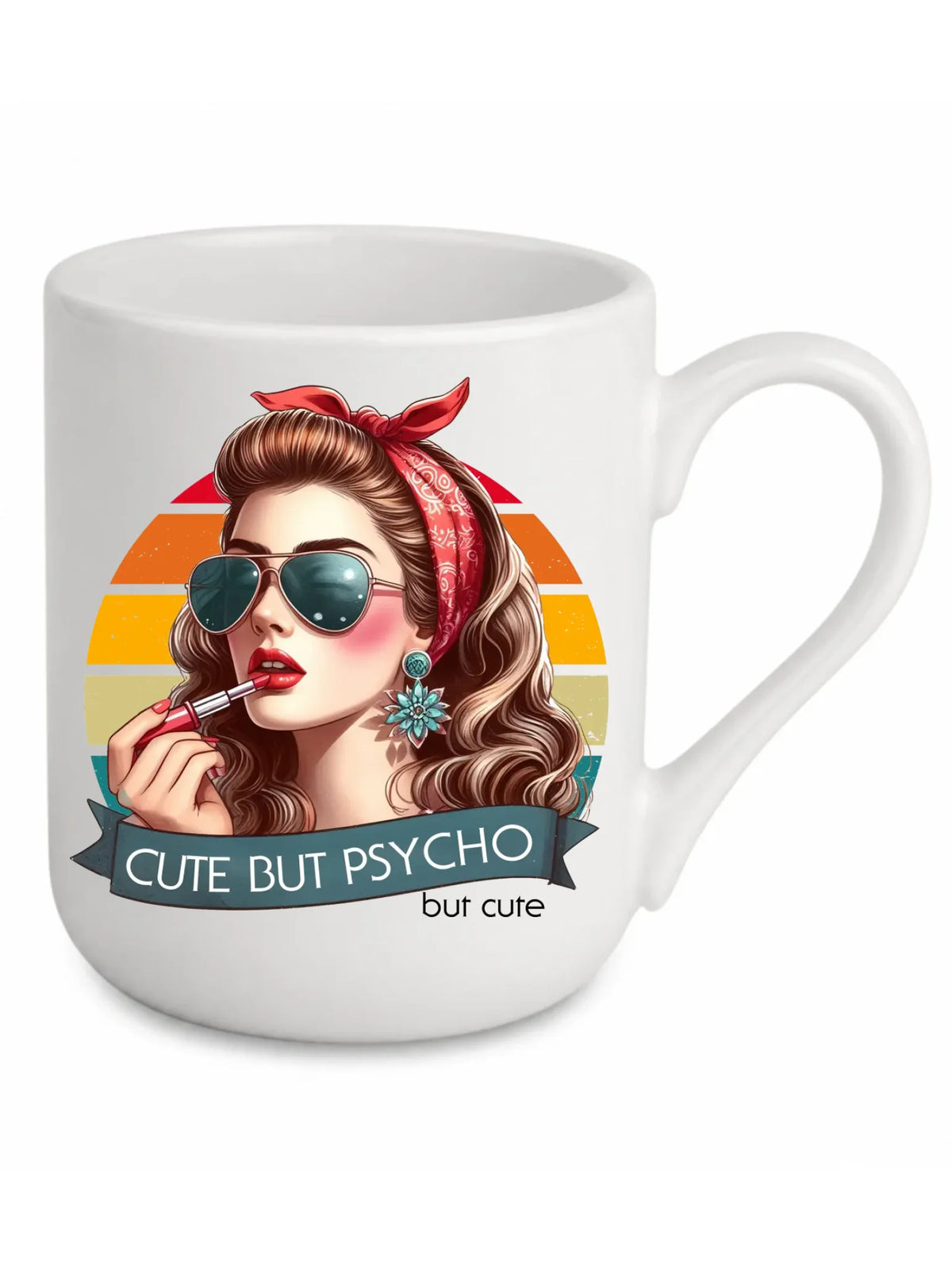 Kubek elegant – Cute but psycho - w stylu retro DZ09