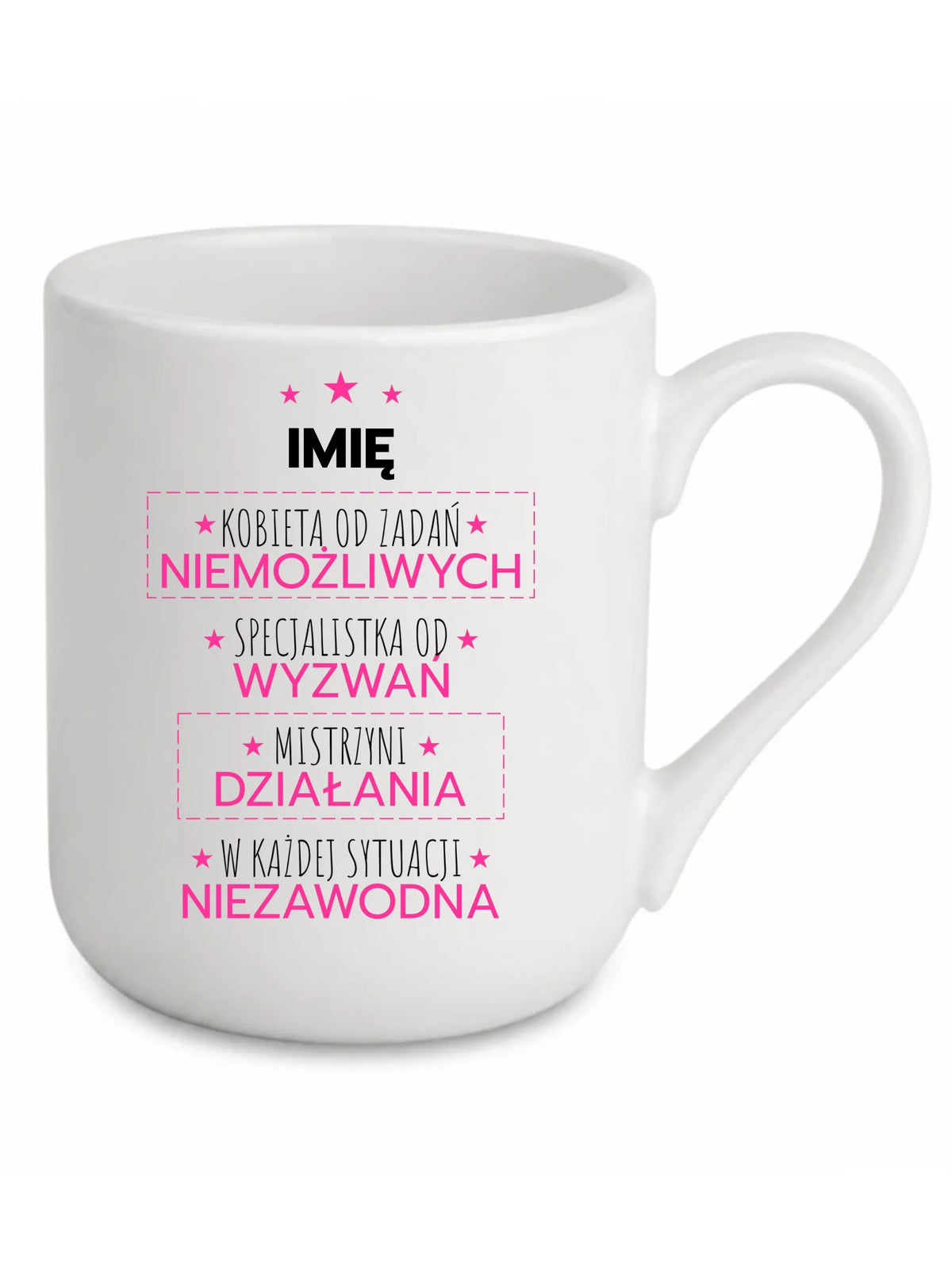 Kubek elegant - Kobieta od zadań niemożliwych - personalizowany DZ19