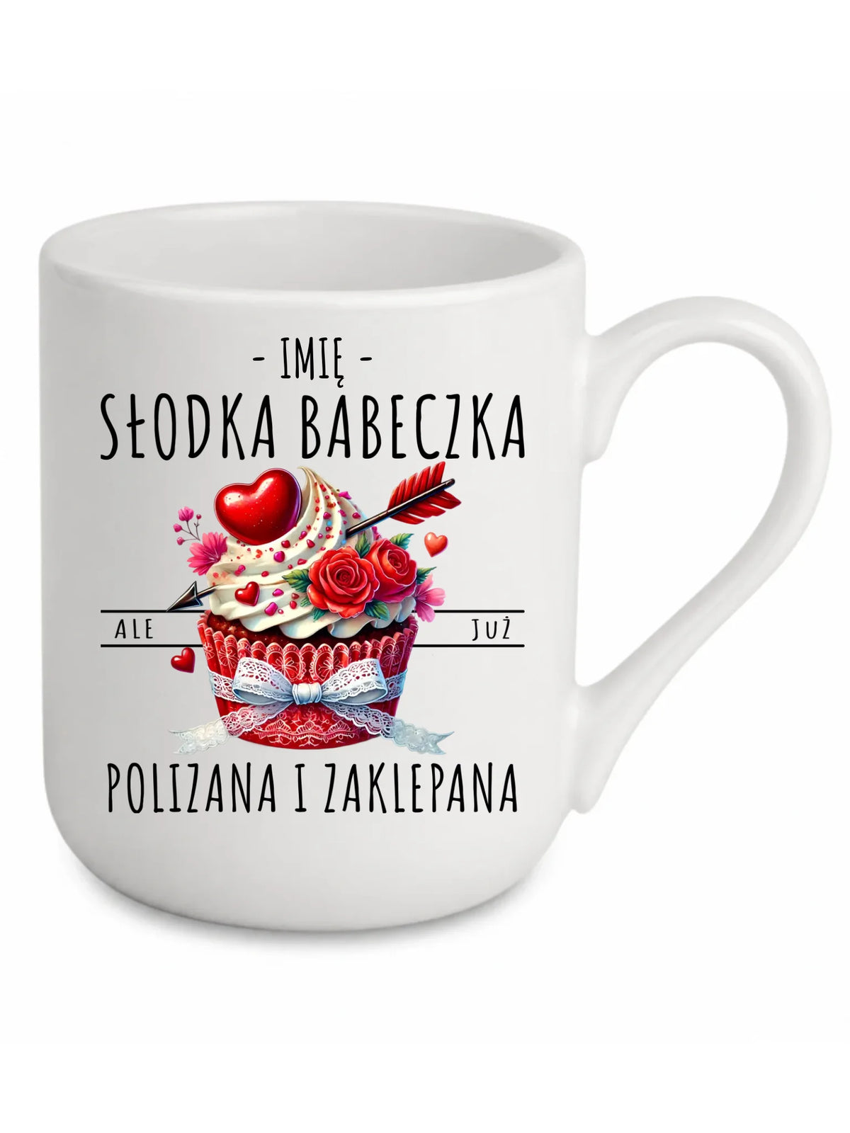 Kubek elegant - Słodka babeczka polizana i zaklepana - personalizowany W37