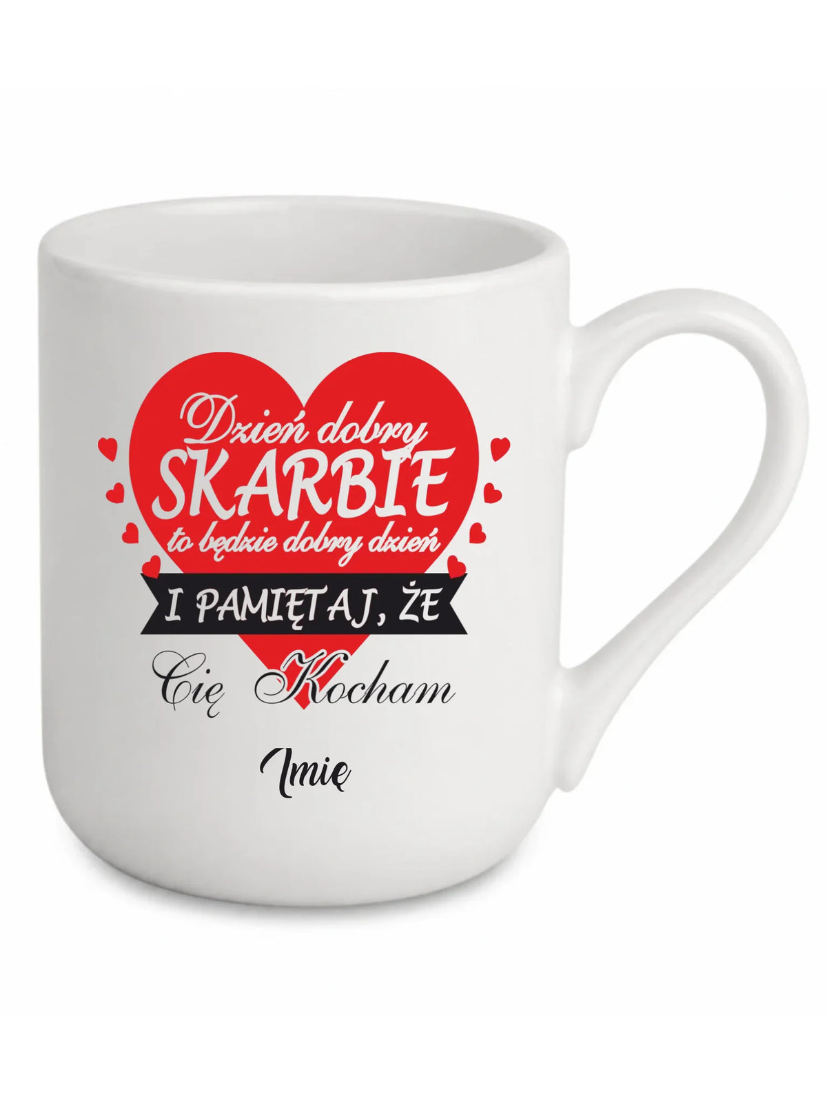 Kubek elegant dla par - Dzień dobry Skarbie - personalizowany W02