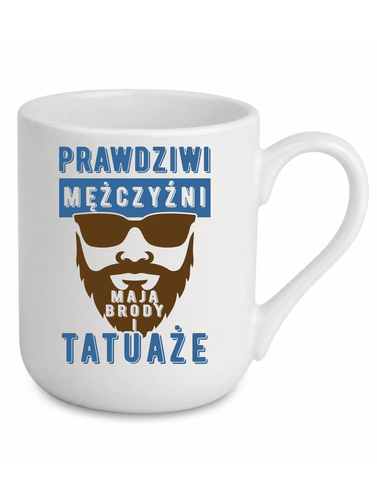 Kubek elegant - Prezent dla faceta - Prawdziwi mężczyźni mają brody i tatuaże DCH22