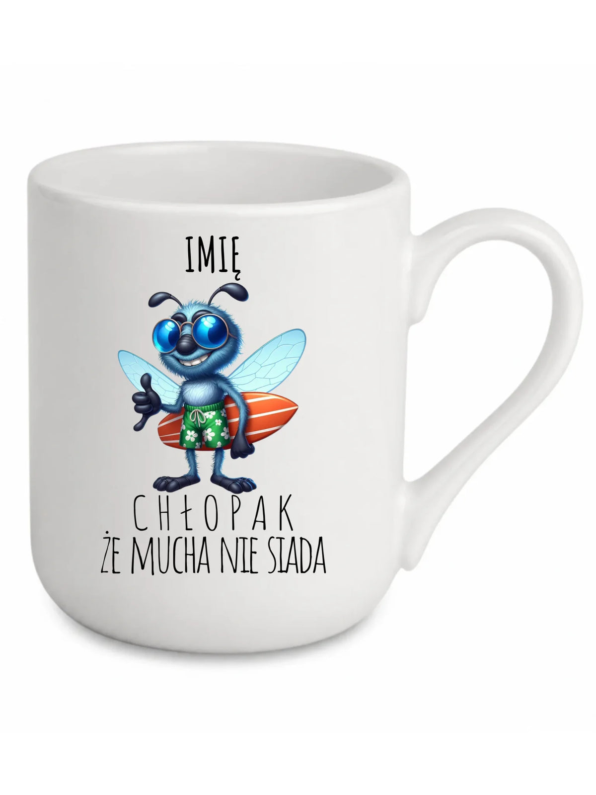 Kubek elegant - prezent dla chłopaka - Chłopak, że mucha nie siada essa - personalizowany DCH29