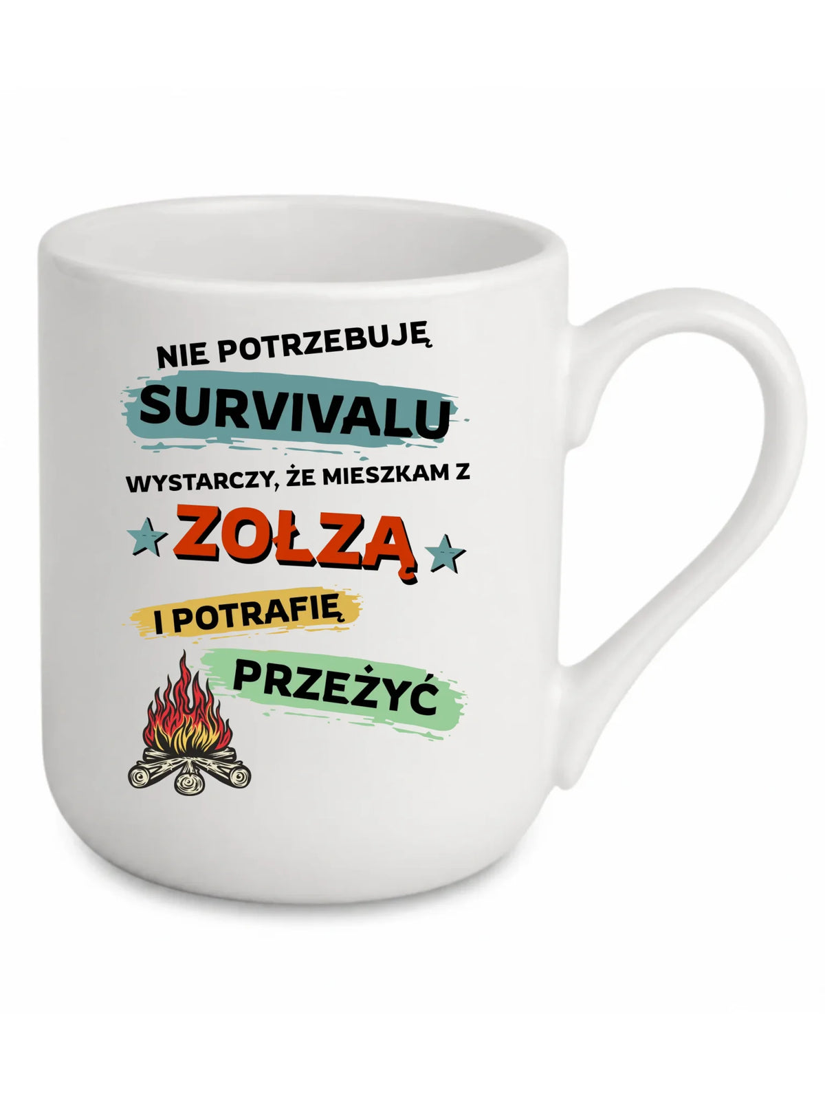 Kubek elegant – Prezent dla chłopaka męża - Nie potrzebuję survivalu, mieszkam z zołzą DCH25