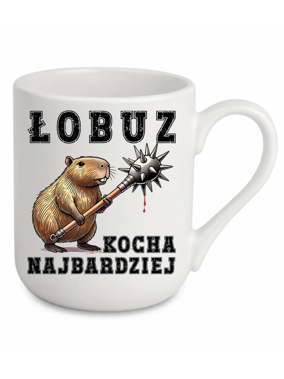 Kubek elegant - prezent dla chłopaka - Łobuz kapibara z maczugą DCH17