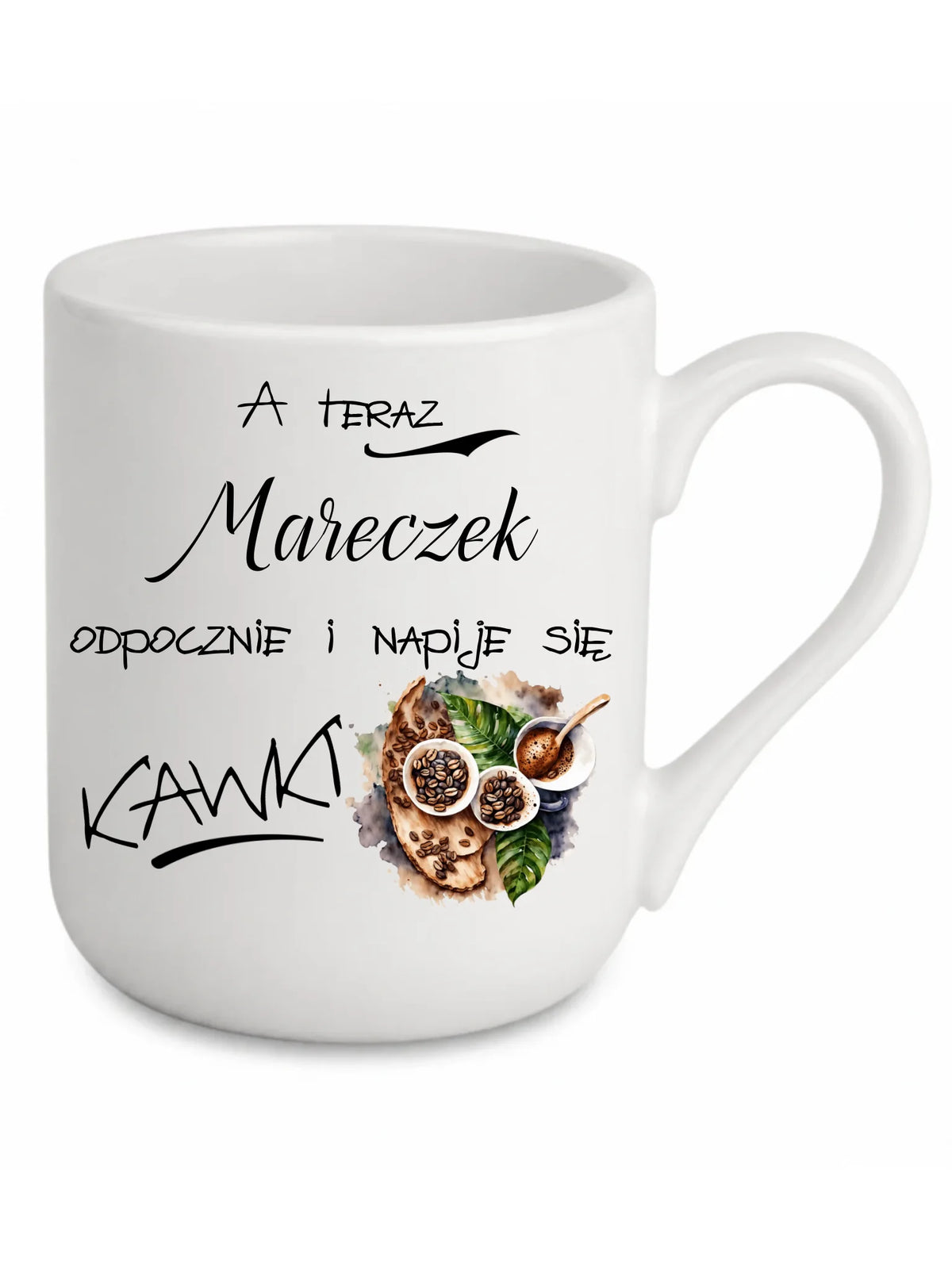 Kubek elegant - Odpocznie i napije się kawki prezent dla kawosza - personalizowany DCH04