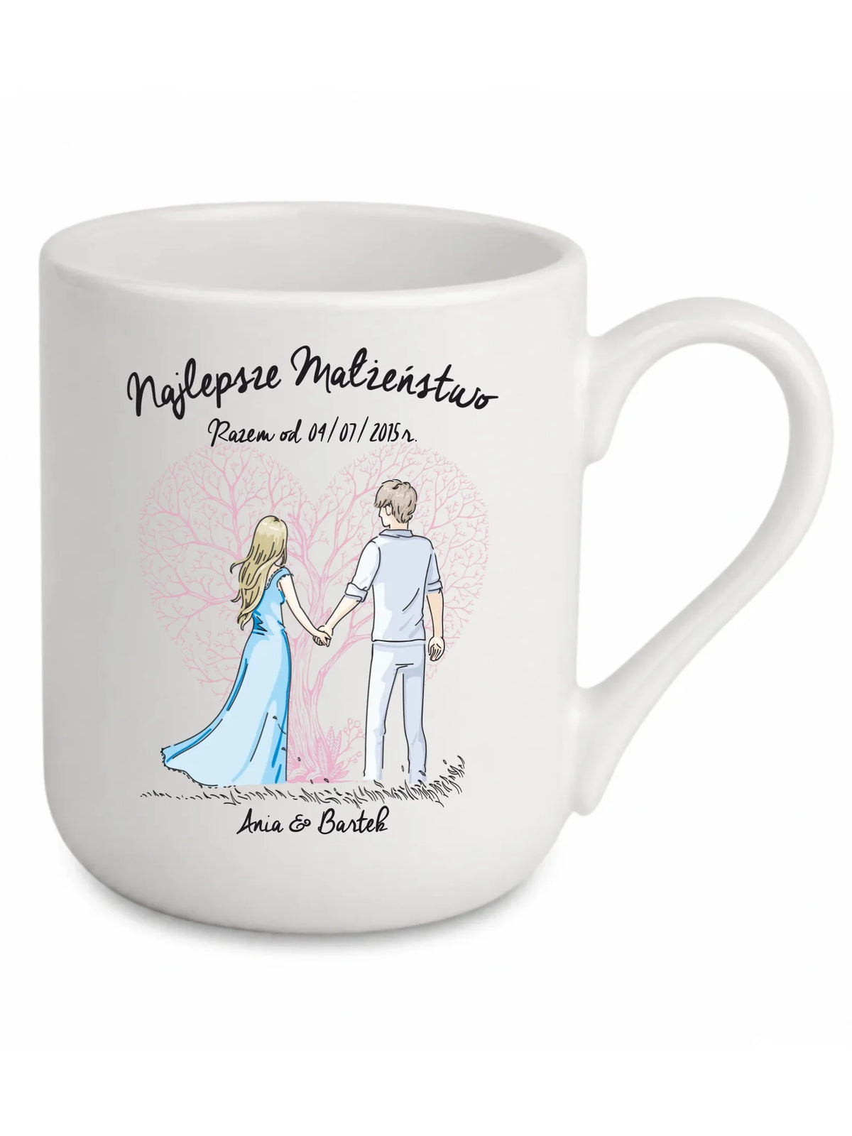 Kubek elegant dla par - Najlepsze małżeństwo - personalizowany W03