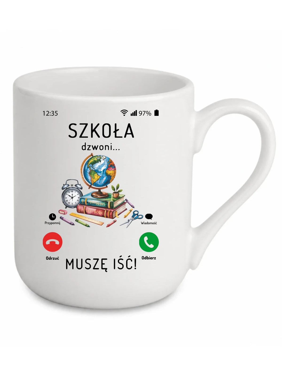 Kubek elegant Szkoła dzwoni muszę iść SZ09