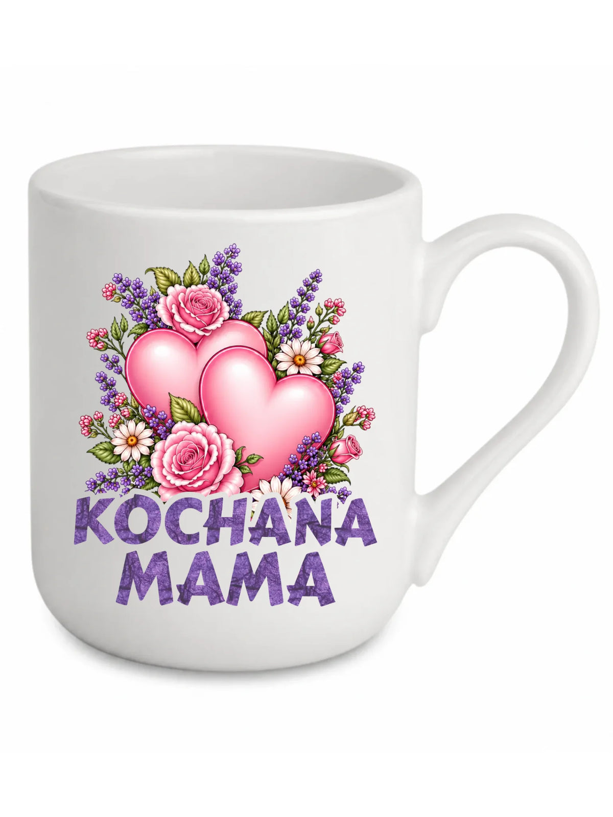 Kubek elegant dla mamy - Kochana Mama bukiet z sercem DM46