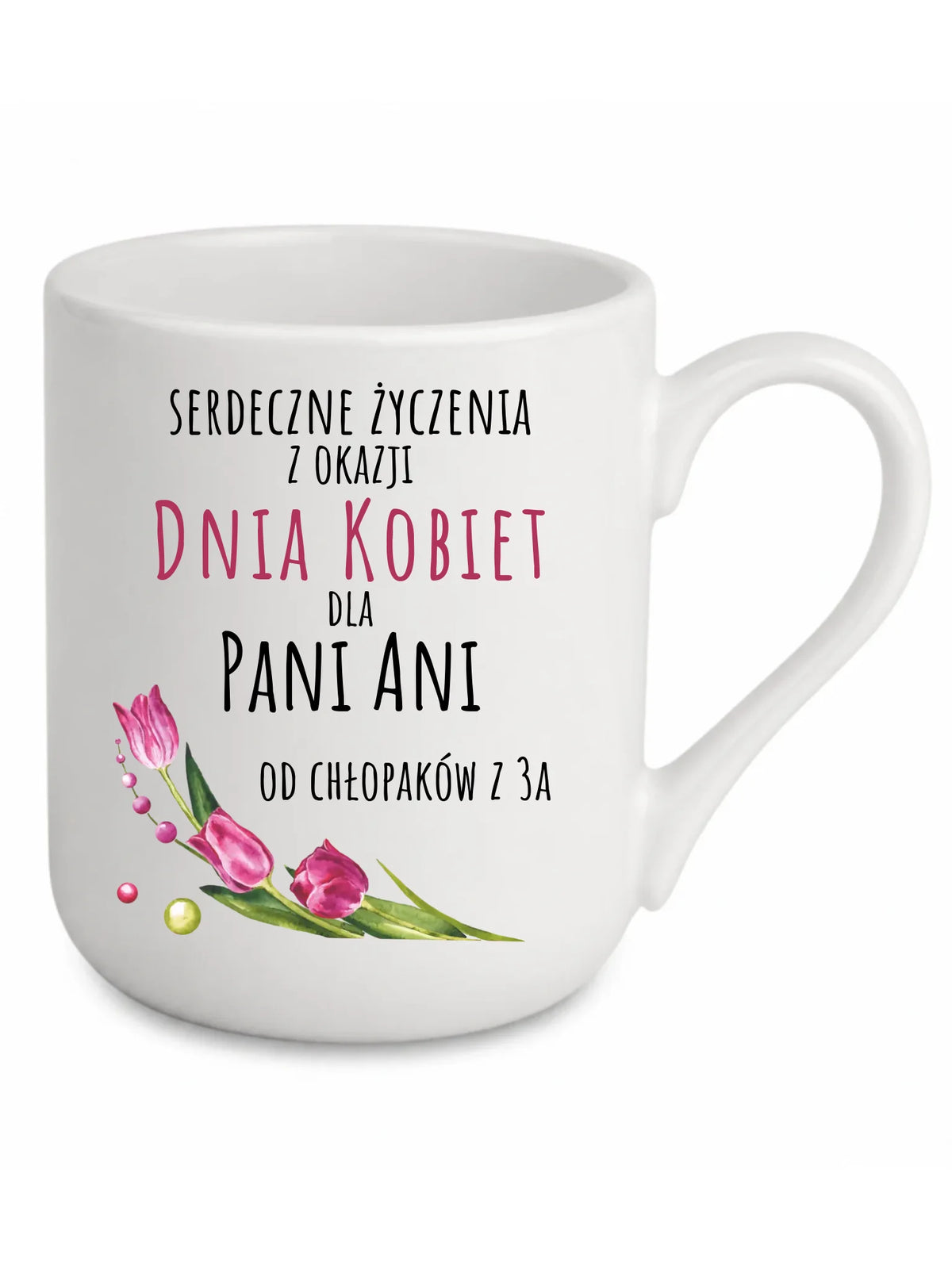 Kubek elegant na Dzień Kobiet - Serdeczne życzenia - personalizowany DK01