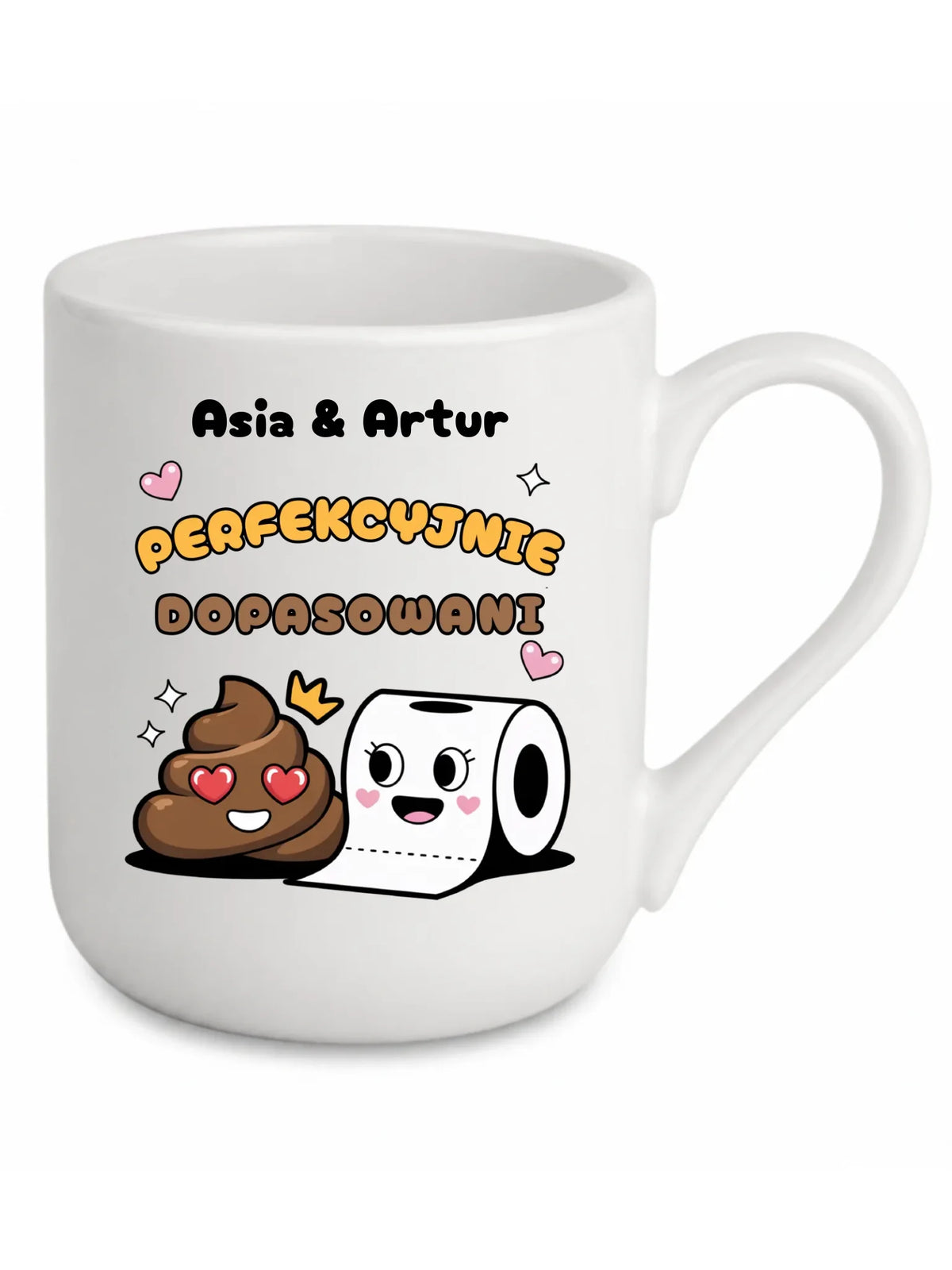 Kubek elegant dla par - Perfekcyjnie dopasowani - personalizowany W81