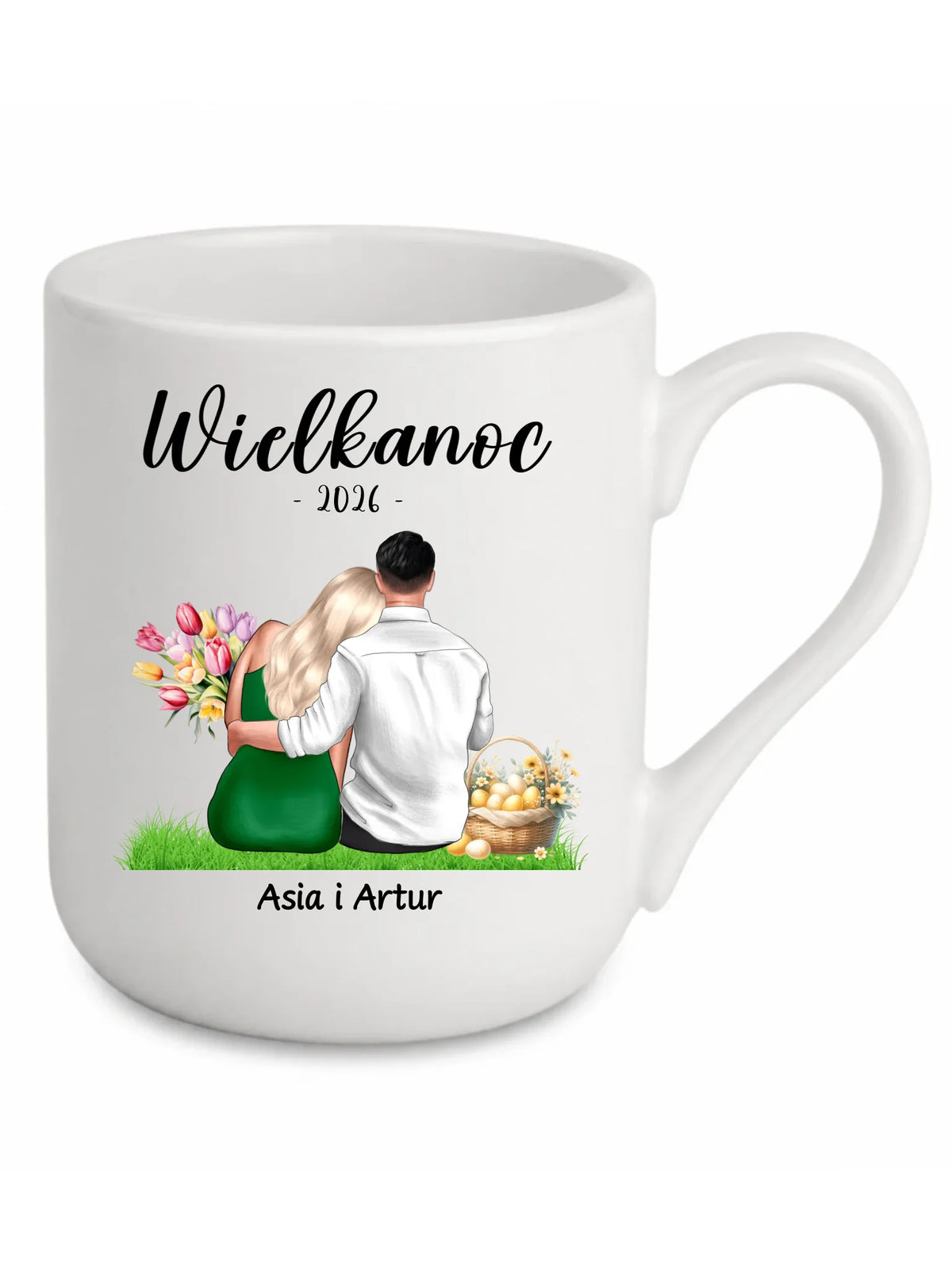 Kubek elegant na Wielkanoc dla par - personalizowany WN36