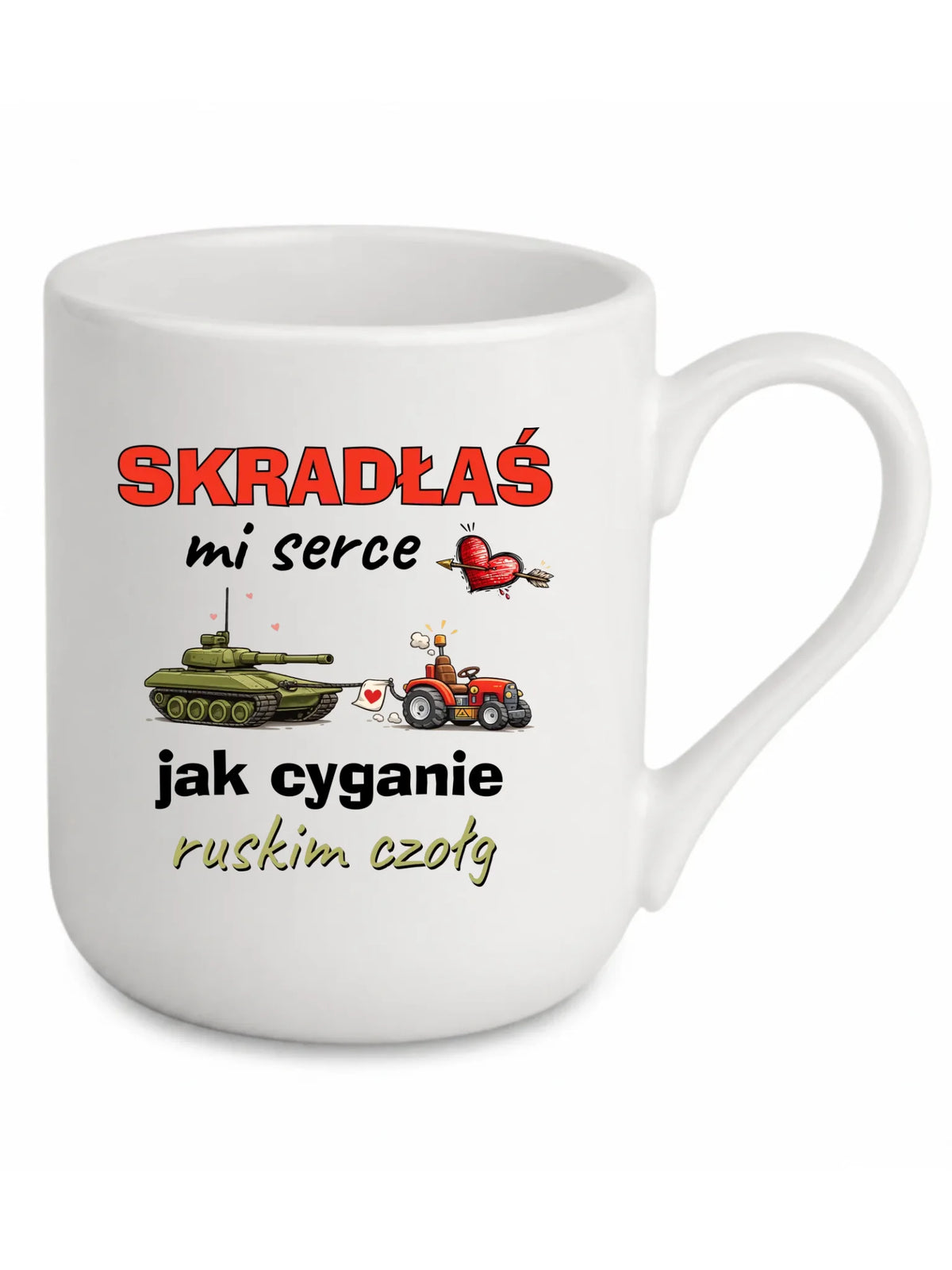 Kubek elegant - Skradłaś mi serce jak cyganie ruskim czołg W76