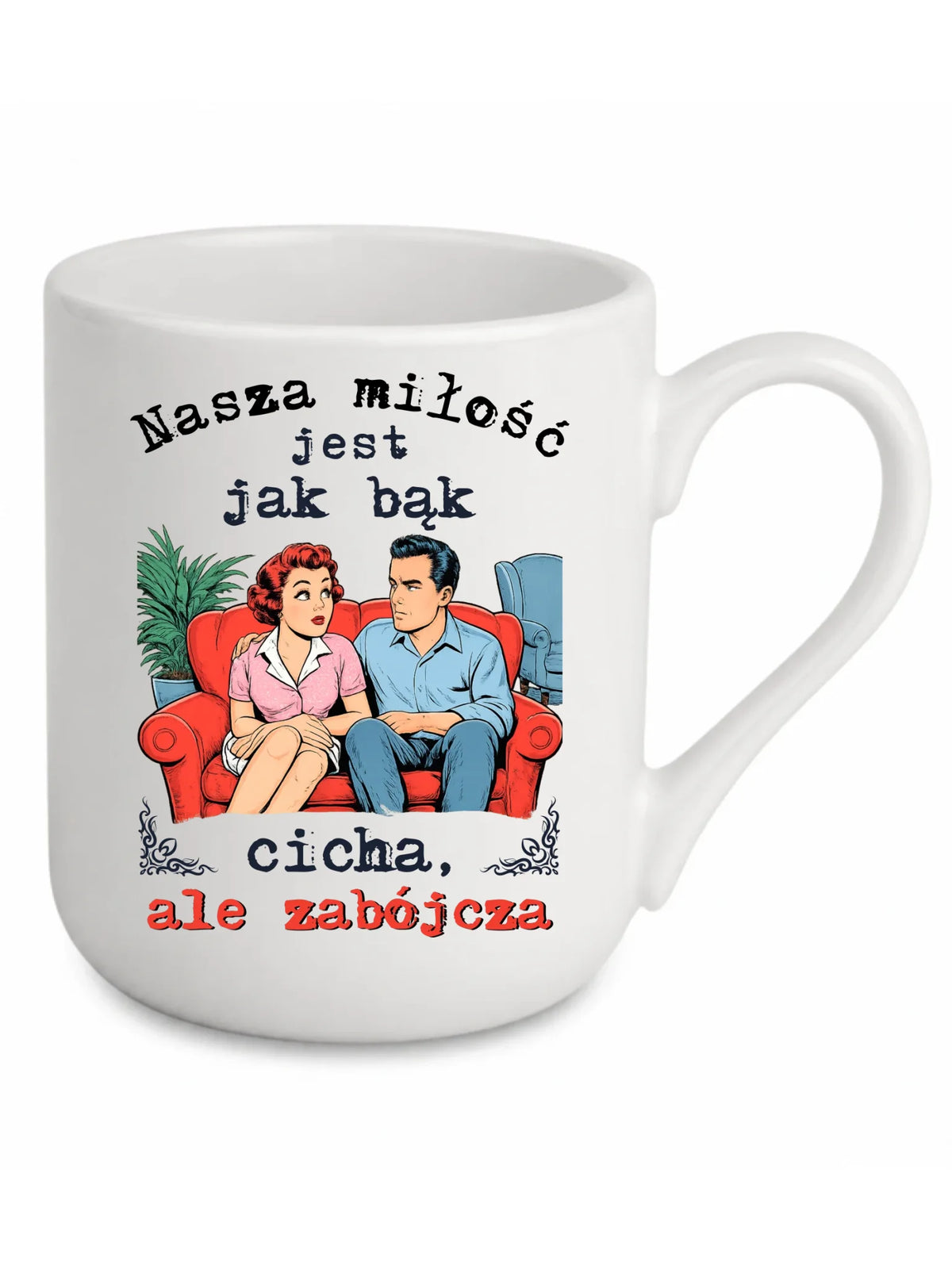 Kubek elegant dla par - Nasza miłość jest jak bąk W70