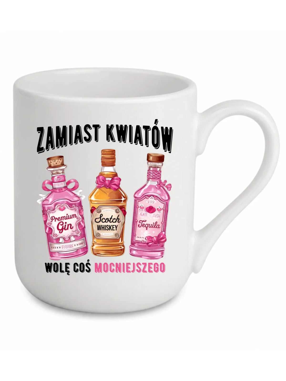 Kubek elegant dla niej - Zamiast kwiatów wolę coś mocniejszego W42