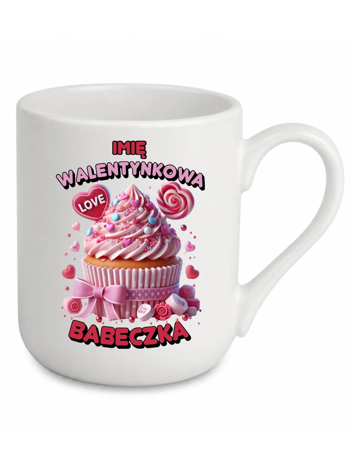Kubek elegant na Walentynki - Walentynkowa Babeczka - personalizowany W21