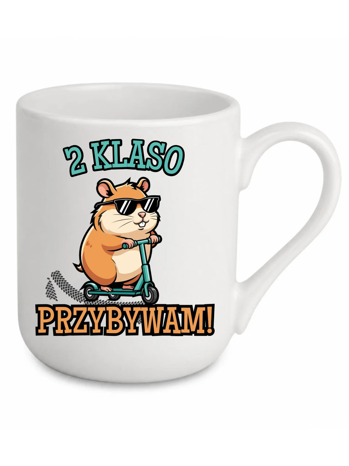Kubek elegant na powrót do szkoły Przybywam personalizuj klasę SZ07