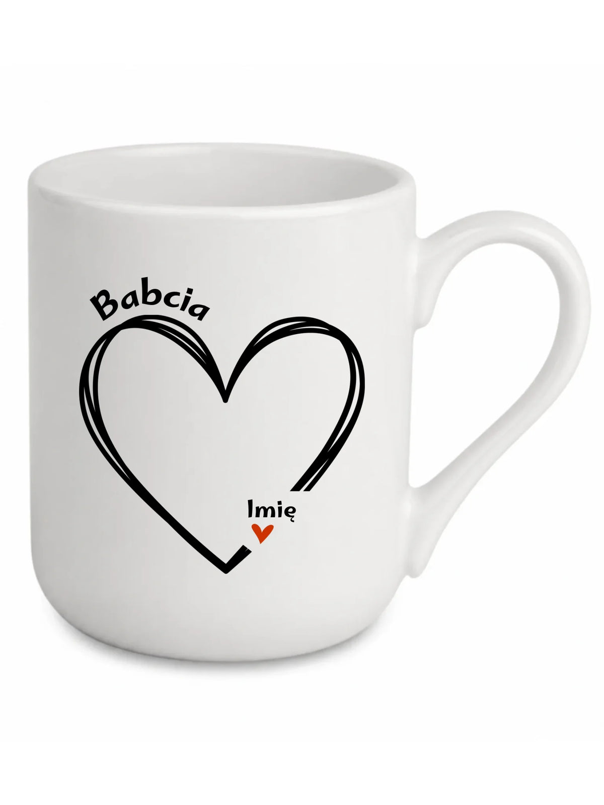 Kubek elegant dla babci - Serce z imionami wnuków 1-7 - personalizowany B26