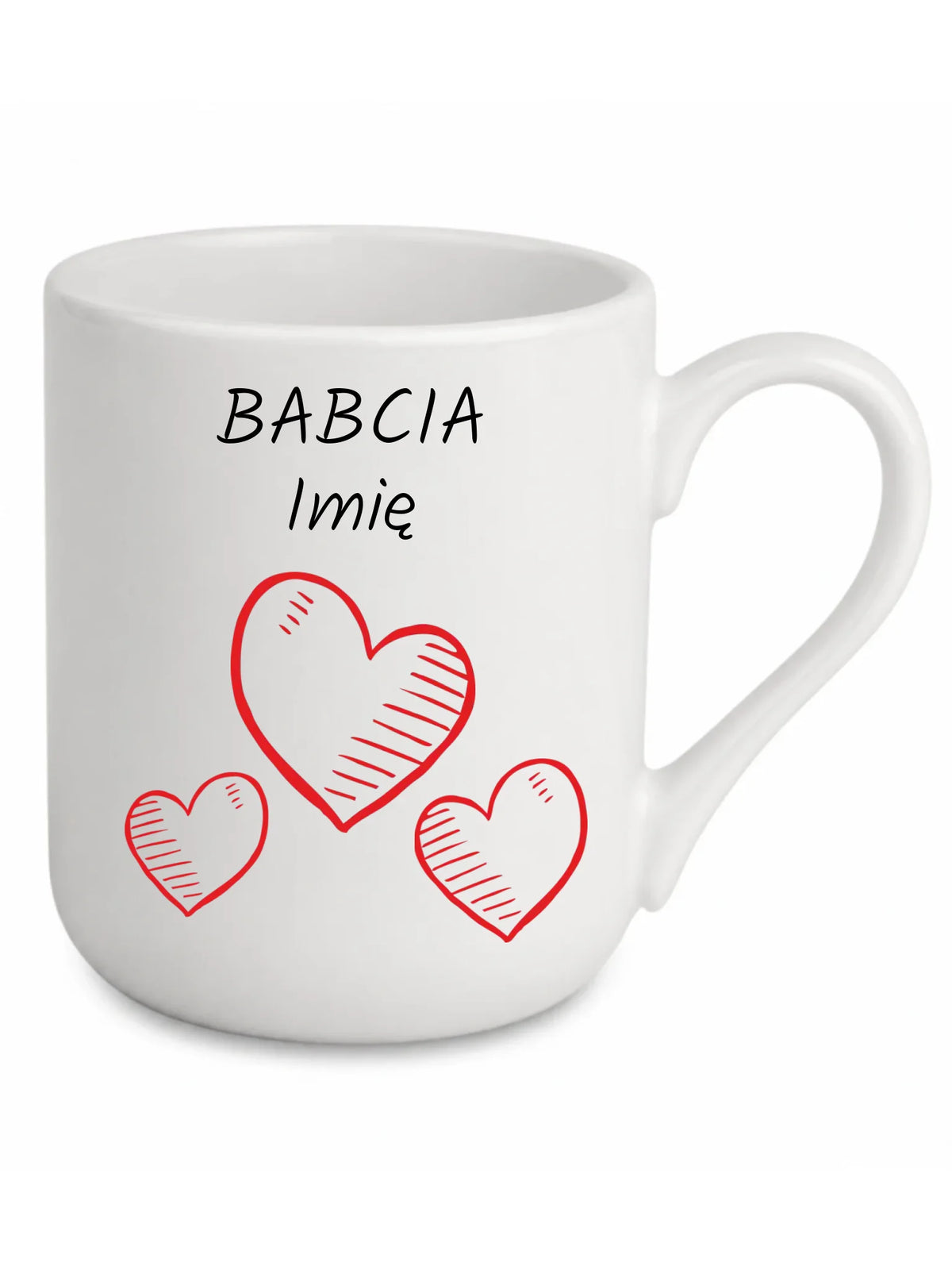 Kubek elegant dla babci - Serca - personalizowany B01