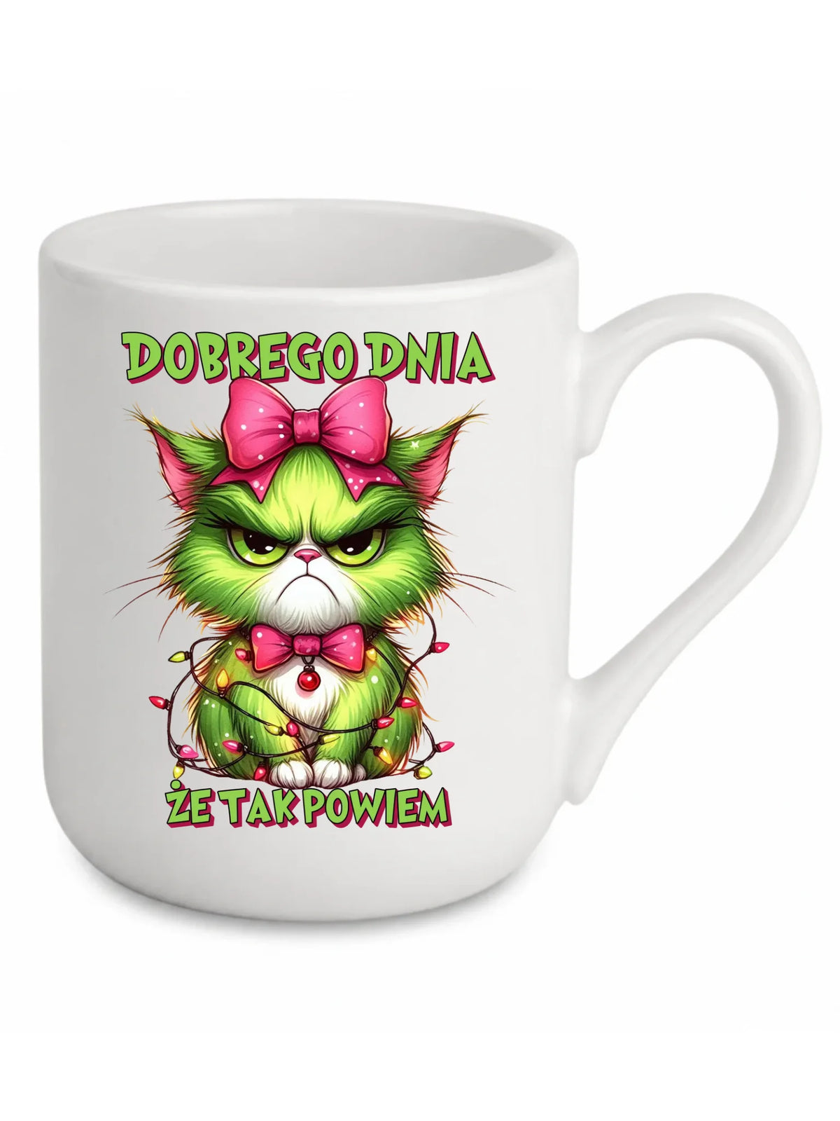 Kubek elegant świąteczny - prezent dla niej - Grinch dobrego dnia, że tak powiem BN153