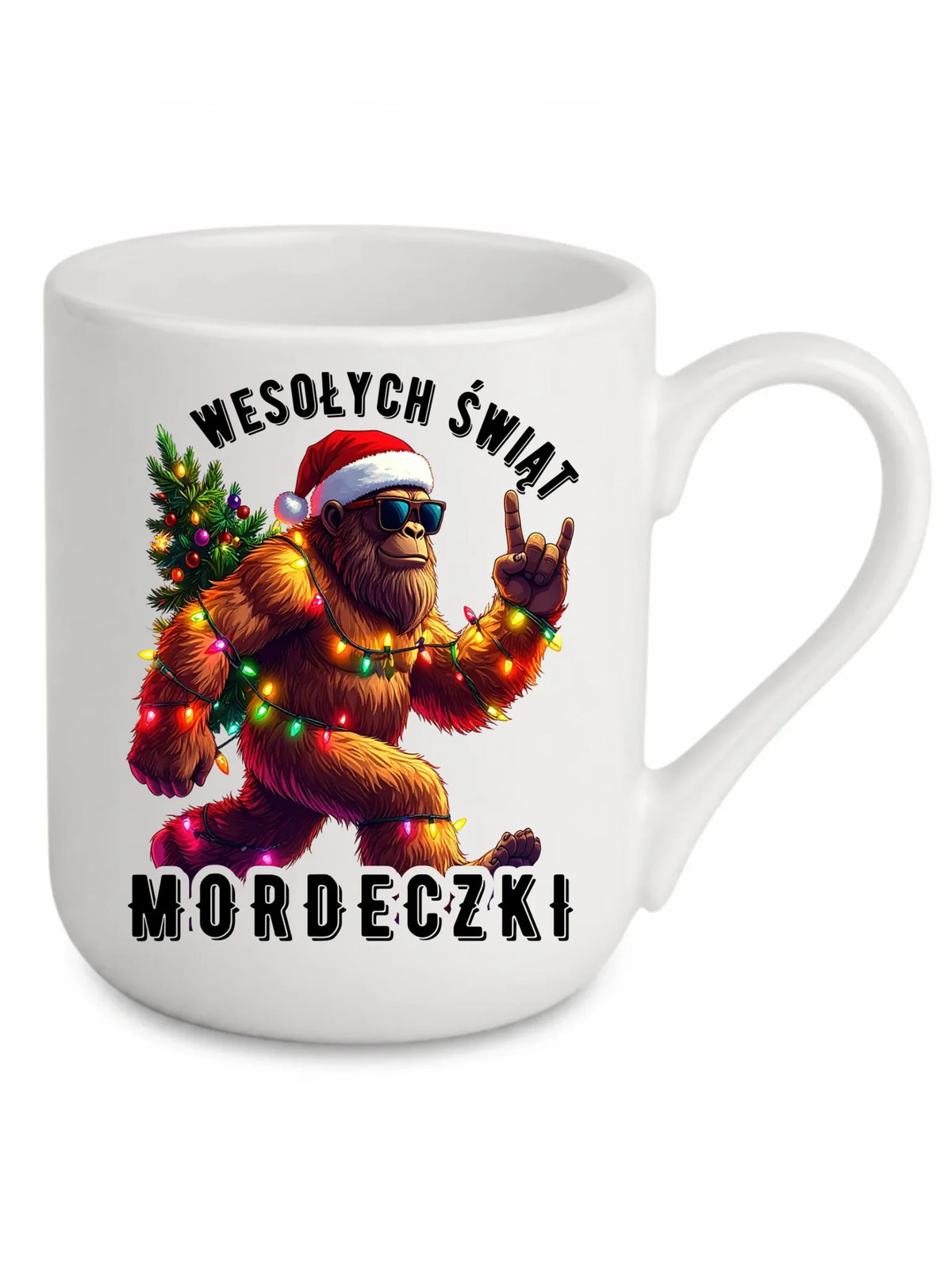 Kubek elegant świąteczny - prezent na święta - Yeti Wesołych Świąt mordeczki BN152