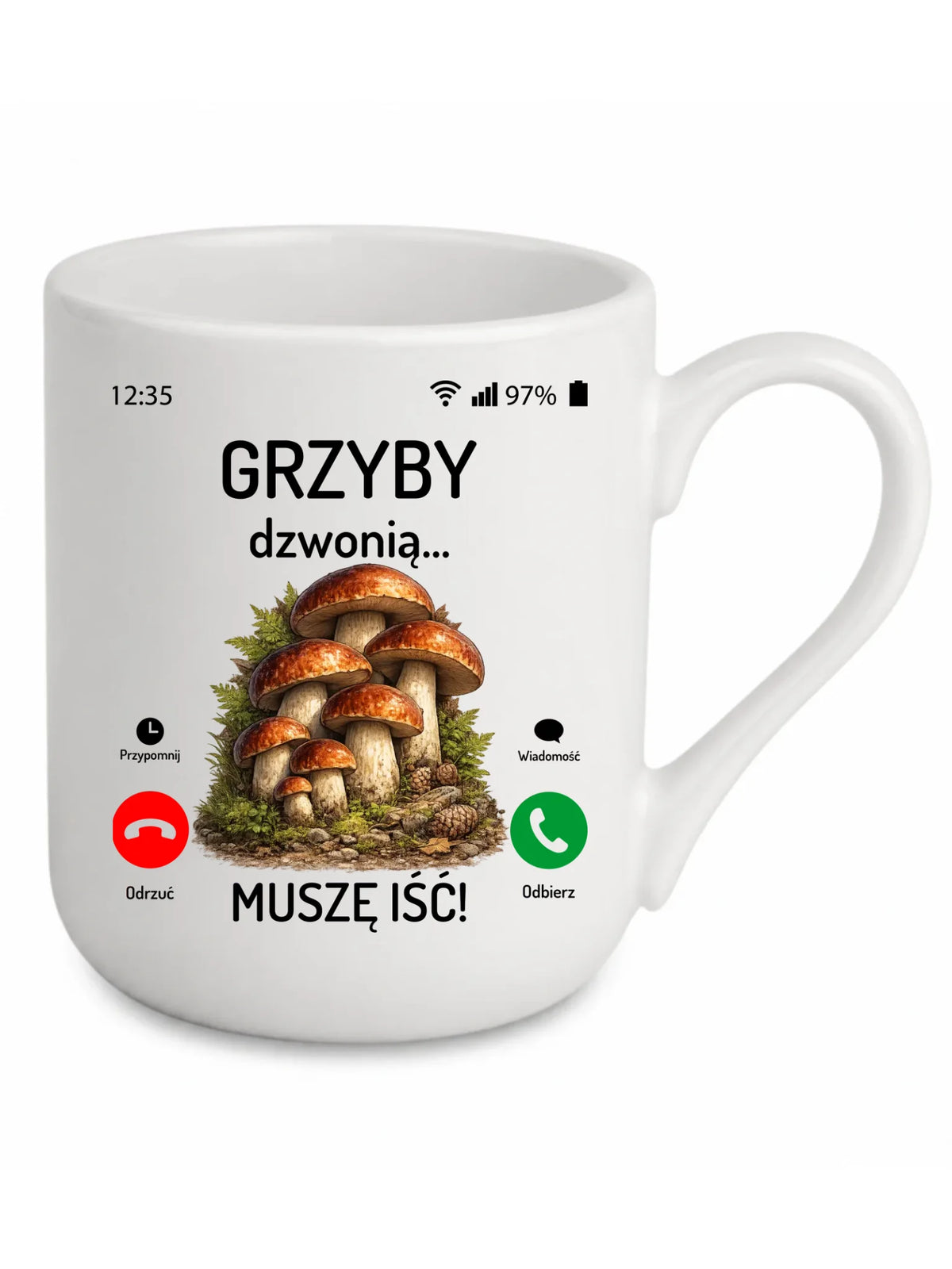 Kubek elegant dla dziadka grzybiarza - Grzyby dzwonią muszę iść D36