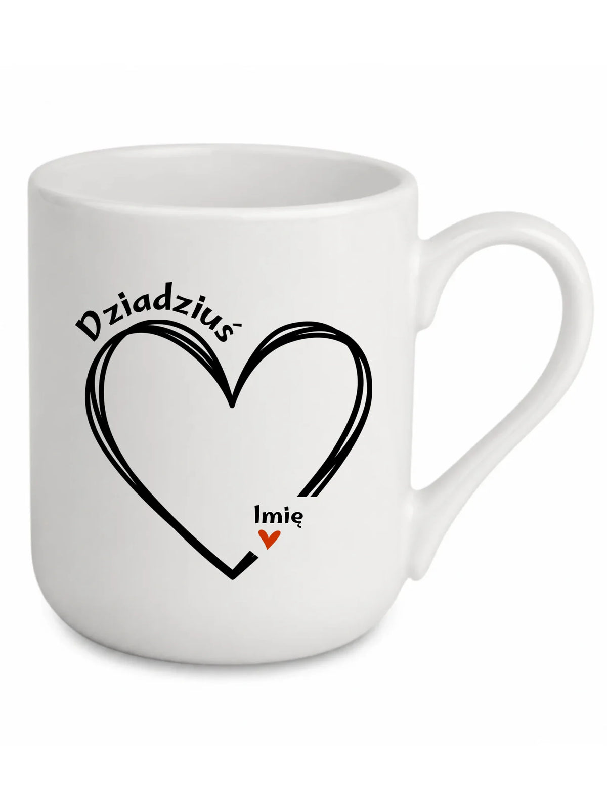 Kubek elegant dla dziadka - Serce z imionami wnuków 1-7 - personalizowany D26