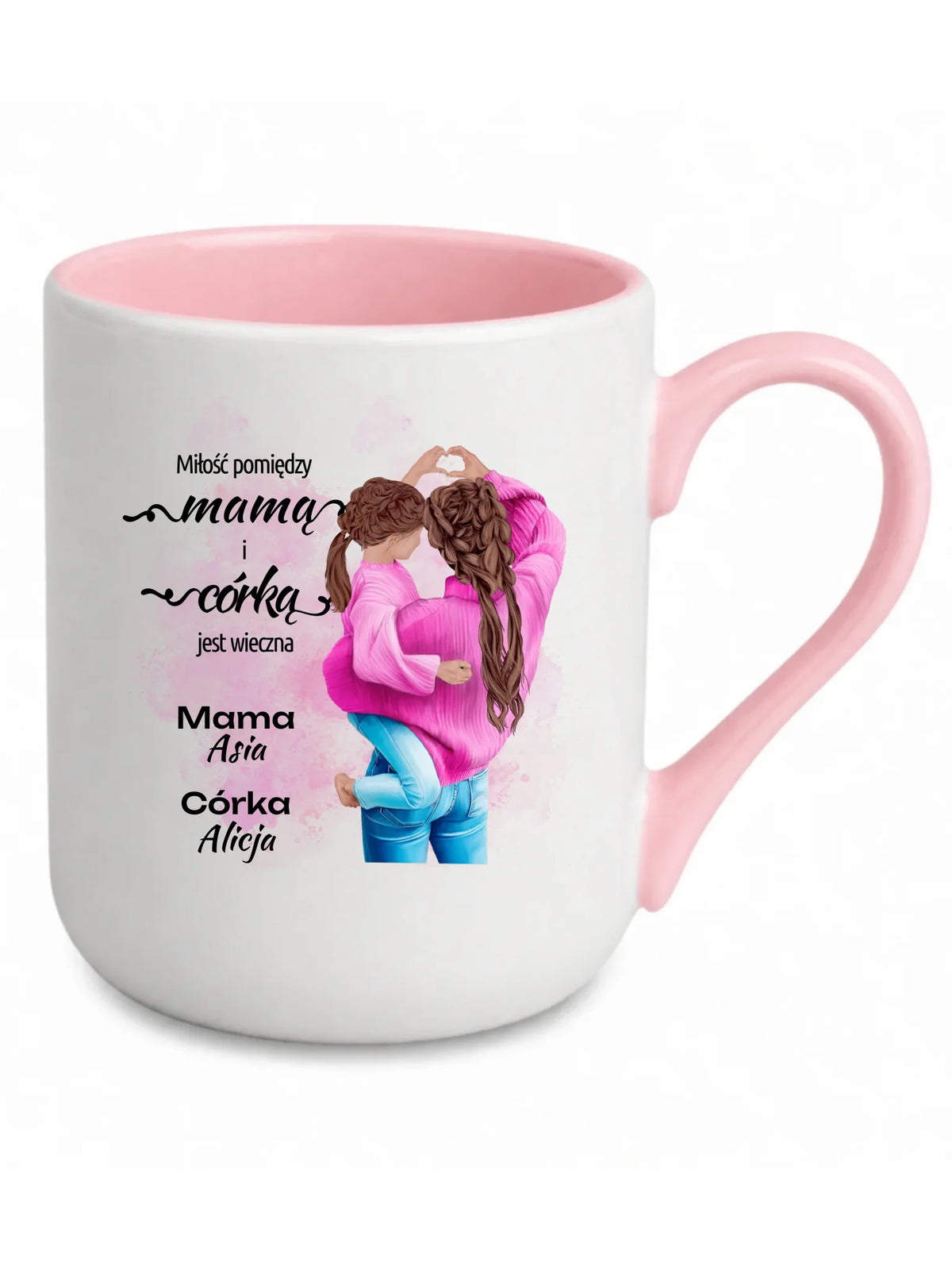 Kubek elegant dla mamy od córki - Miłość jest wieczna - personalizowany DM38