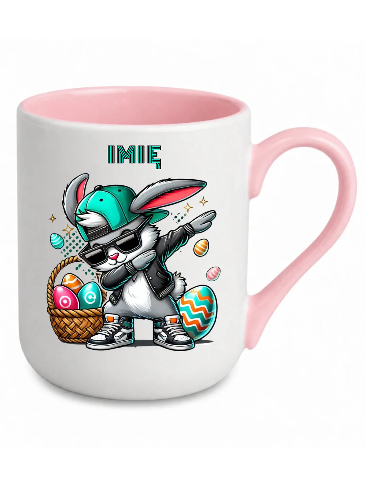 Kubek elegant wielkanocny - Zajączek Dab dance - personalizowany WN09