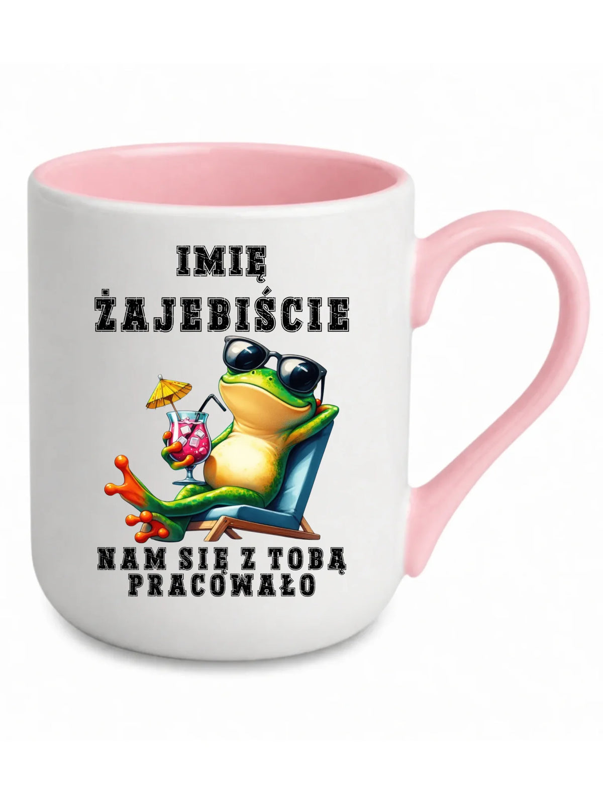 Kubek elegant na odejście z pracy - Żajebiście nam się z Tobą pracowało - personalizowany OP09