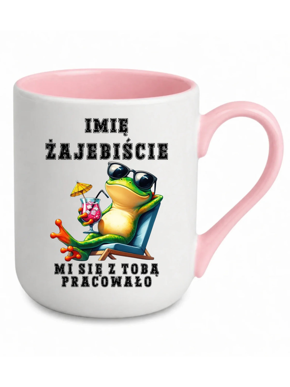 Kubek elegant na odejście z pracy - Żajebiście mi się z Tobą pracowało - personalizowany OP17