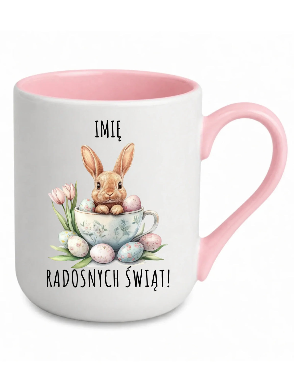 Kubek elegant na Wielkanoc - Zajączek radosnych świąt - personalizowany WN01