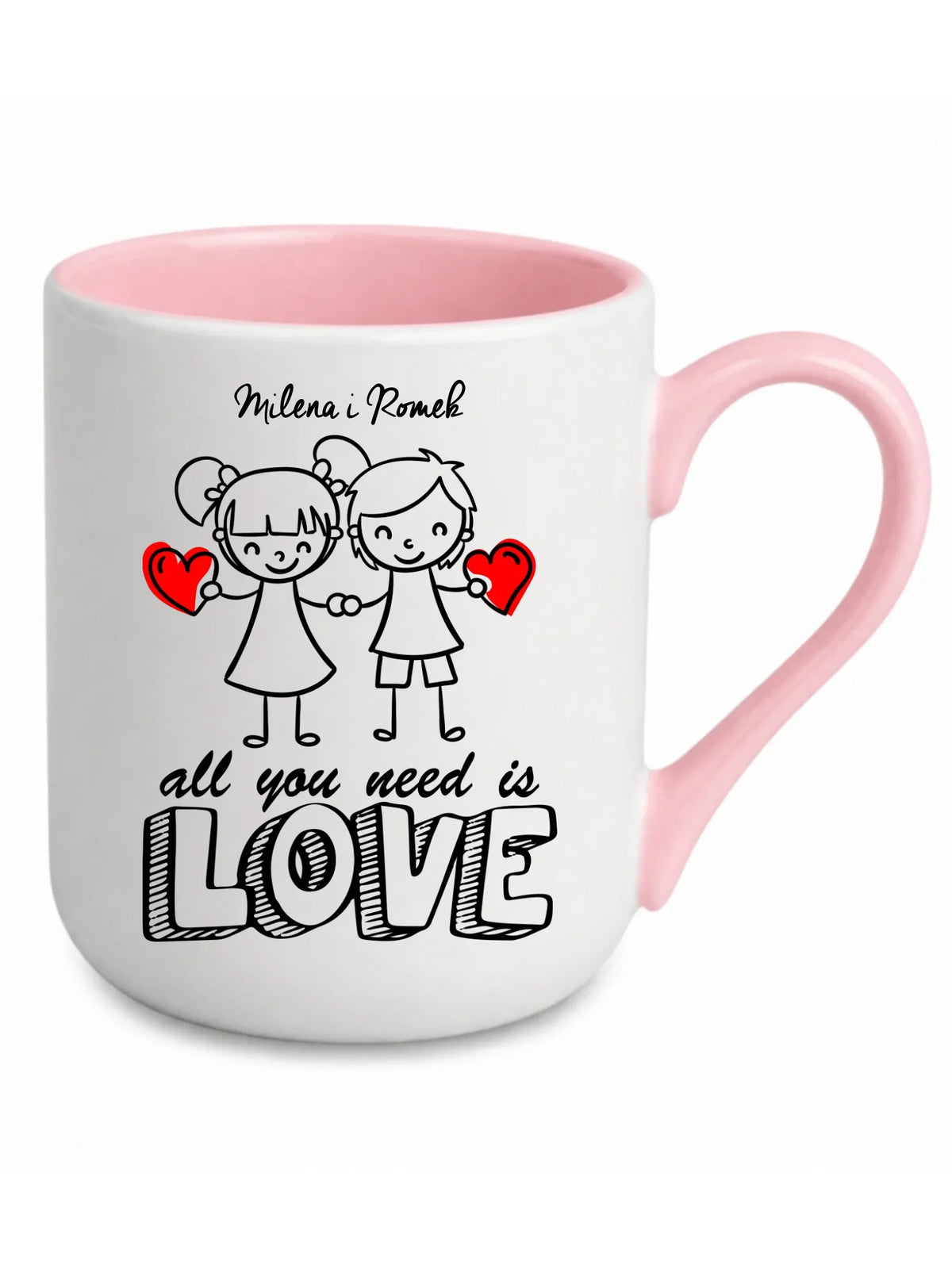 Kubek elegant dla par - All You need is love - personalizowany W13