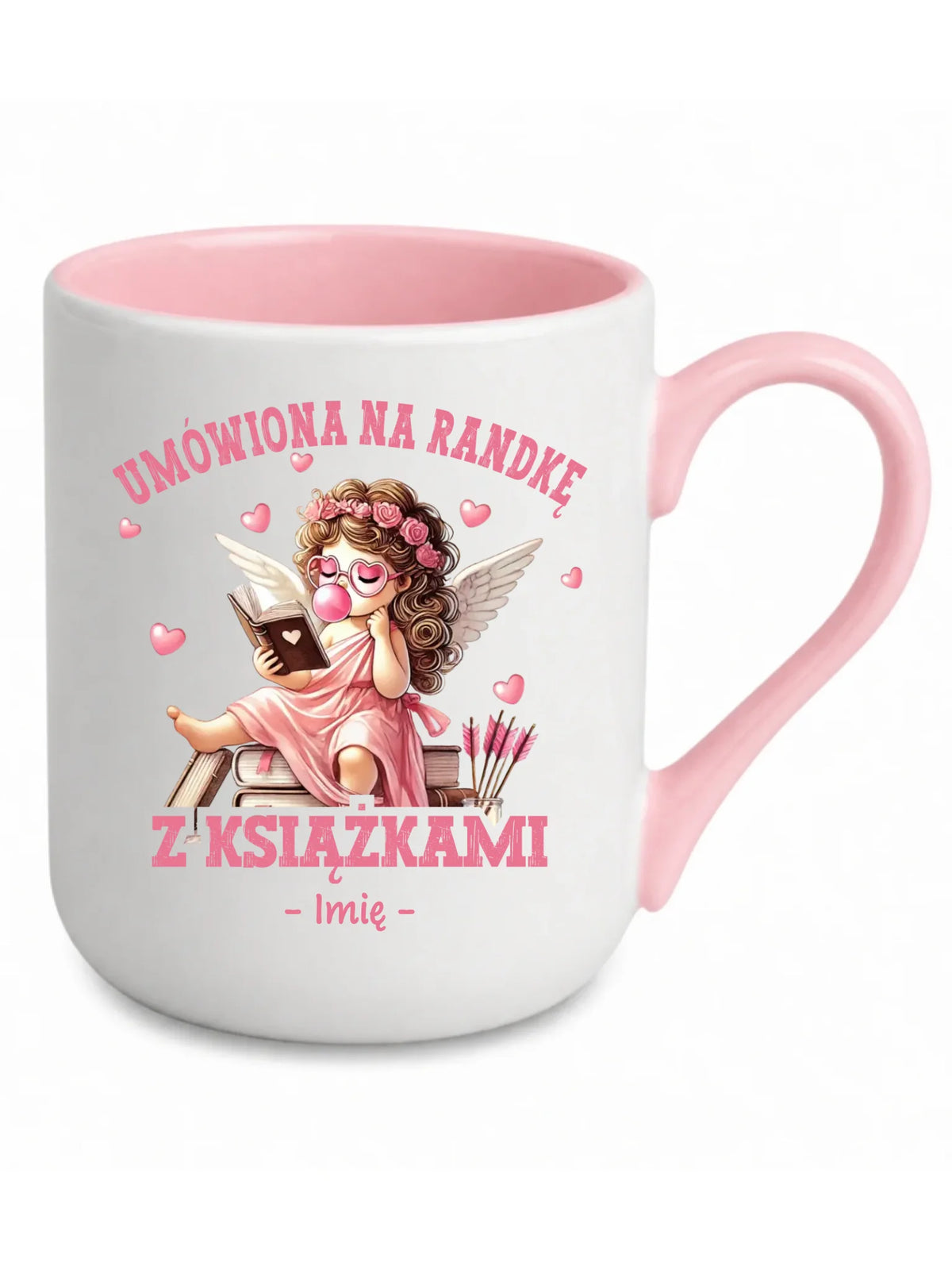Kubek elegant dla czytelniczki – Umówiona na randkę z książkami - personalizowany W19