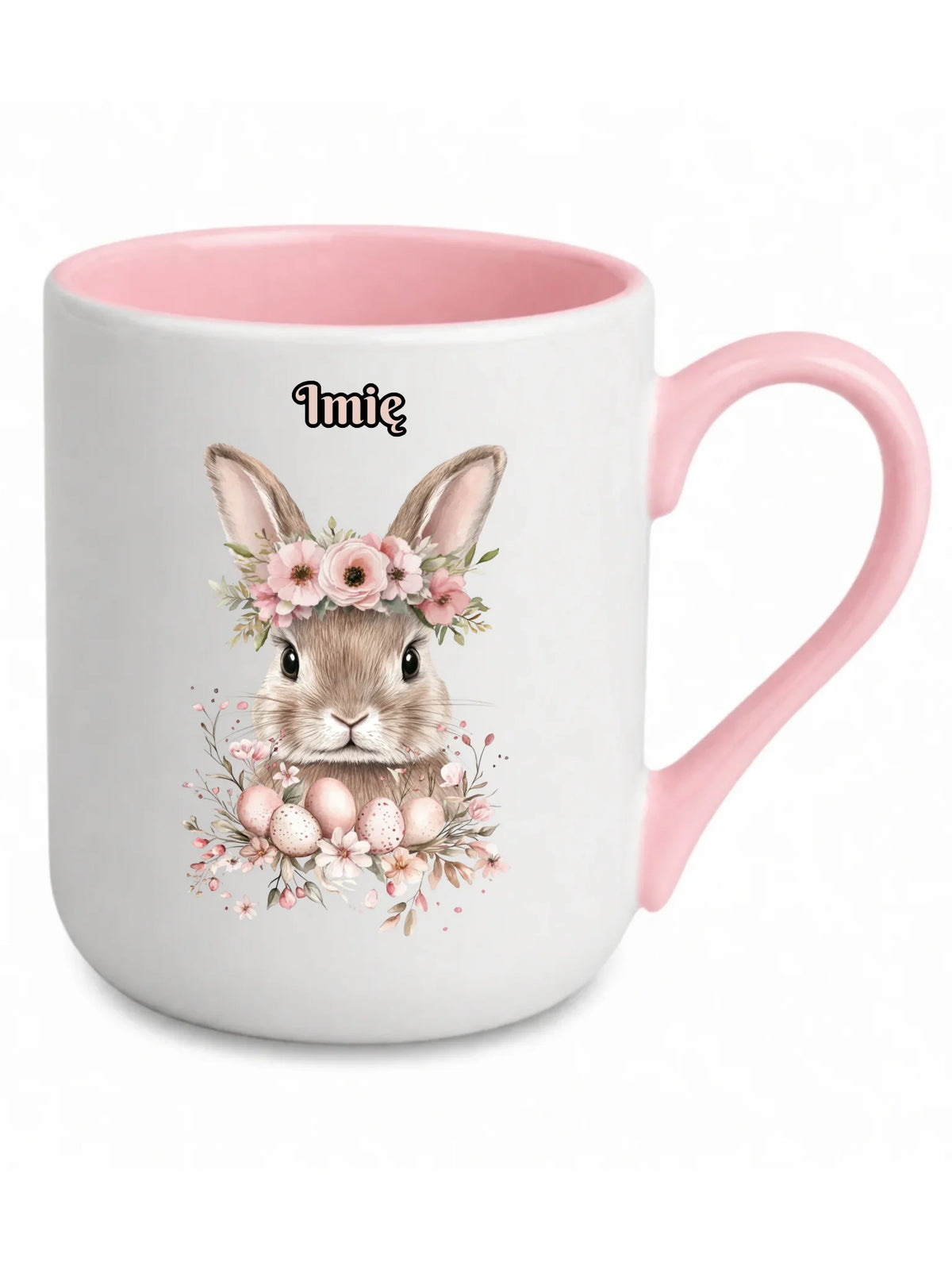 Kubek elegant na Wielkanoc - Zajączek Boho - Prezent personalizowany WN05