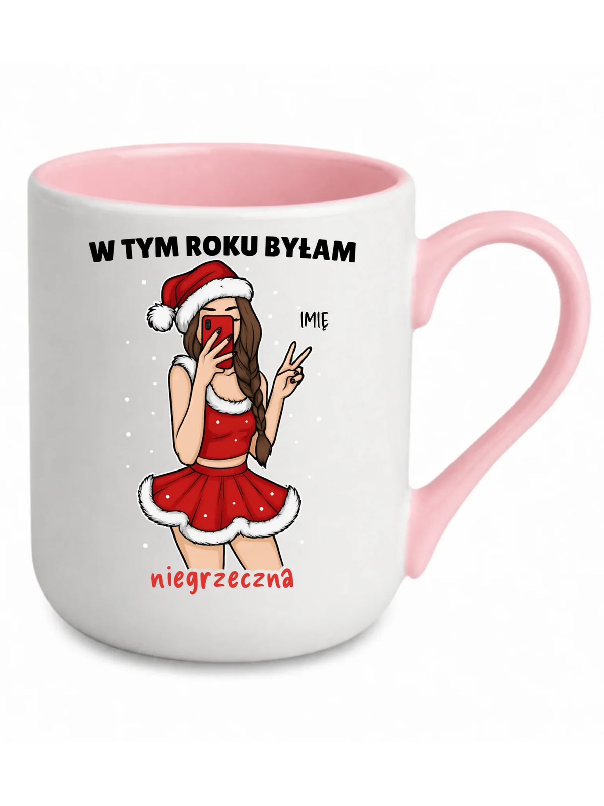 Kubek elegant świąteczny - W tym toku byłam niegrzeczna - personalizowany BN21