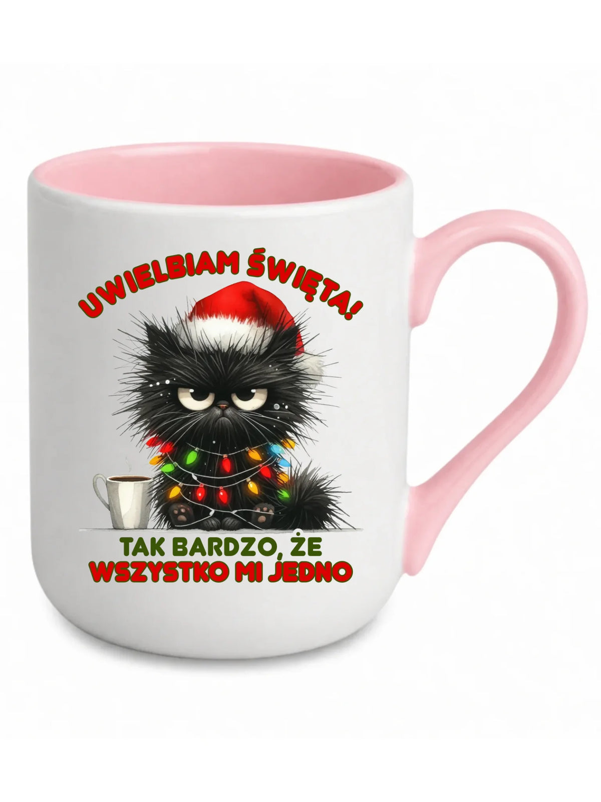 Kubek elegant świąteczny - Kot Maruda Wszystko mi jedno BN35