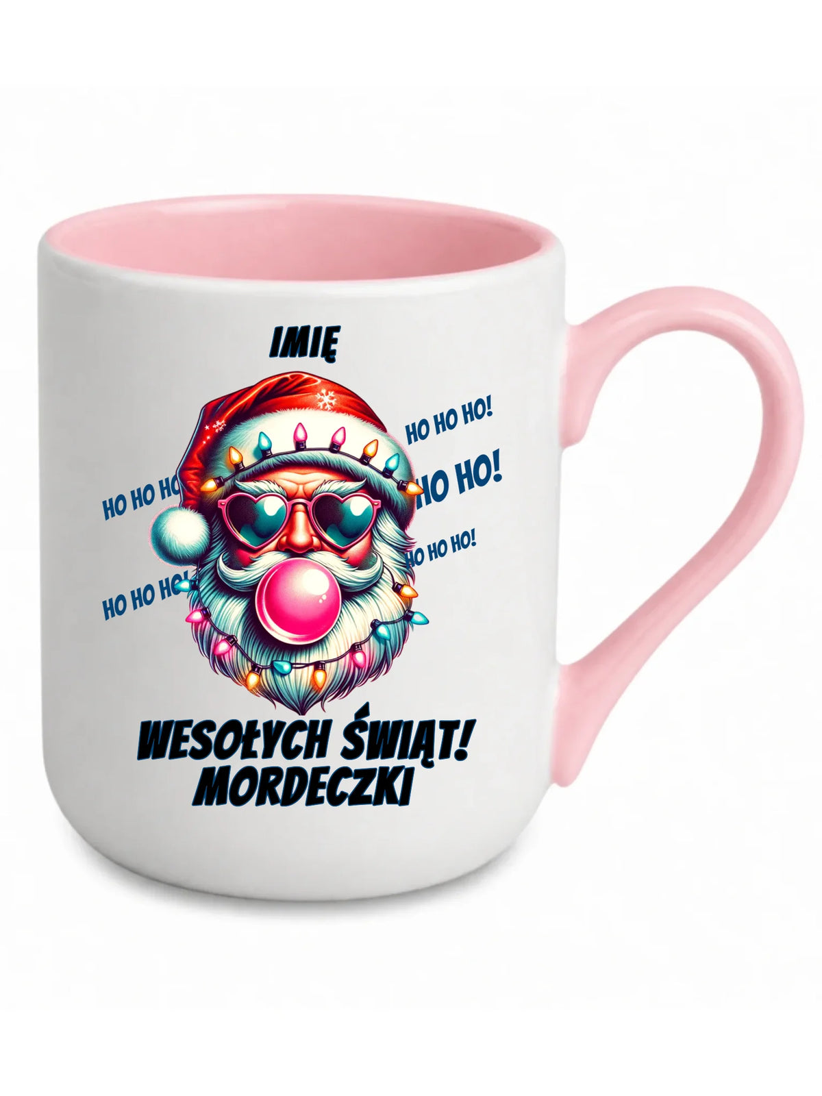 Kubek elegant świąteczny - Mikołaj Wesołych Świąt Mordeczki - personalizowany BN17