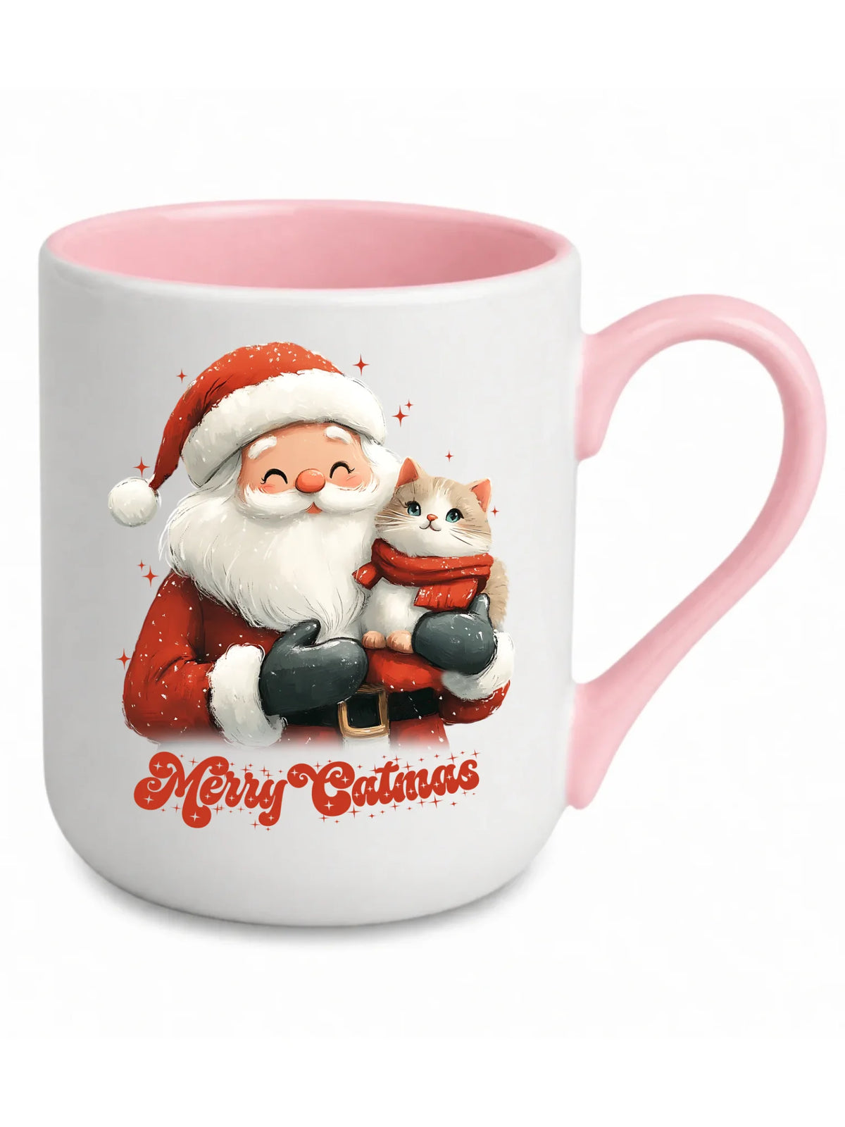 Kubek elegant świąteczny - prezent dla kociary - Merry Catmas BN38