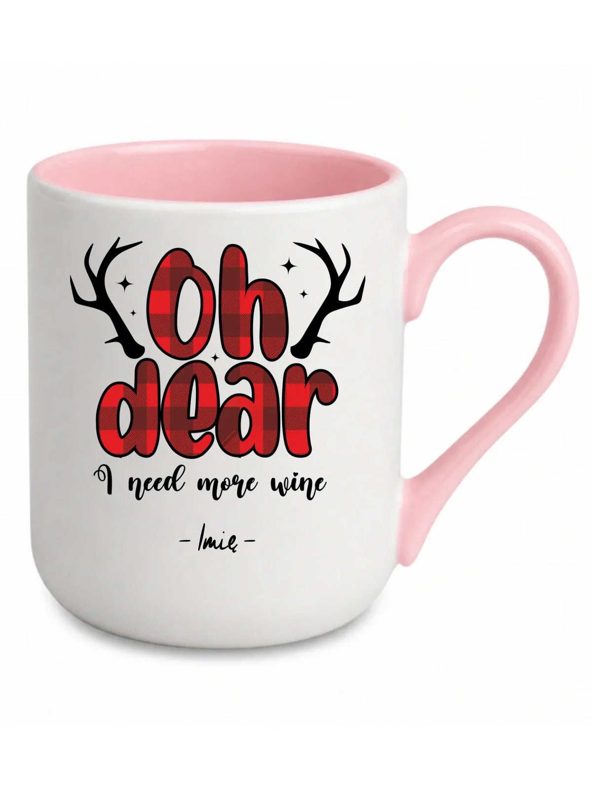 Kubek elegant świąteczny - Oh dear I need more wine - personalizowany BN63