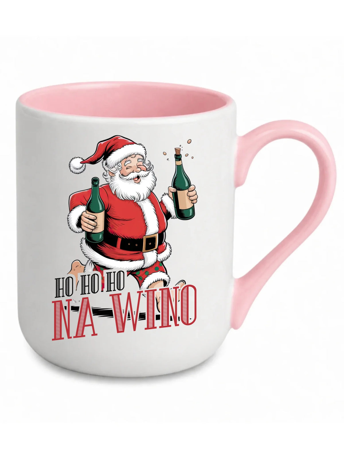 Kubek elegant świąteczny - Mikołaj Ho ho ho na wino BN61