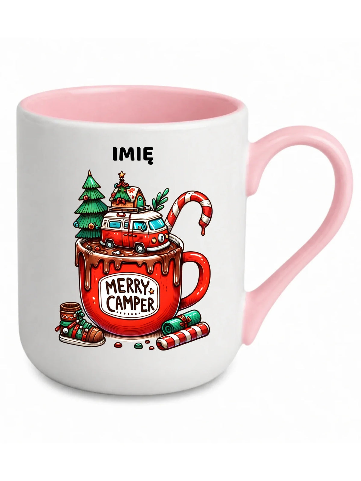 Kubek elegant świąteczny - Kamper Merry Camper - personalizowany BN43